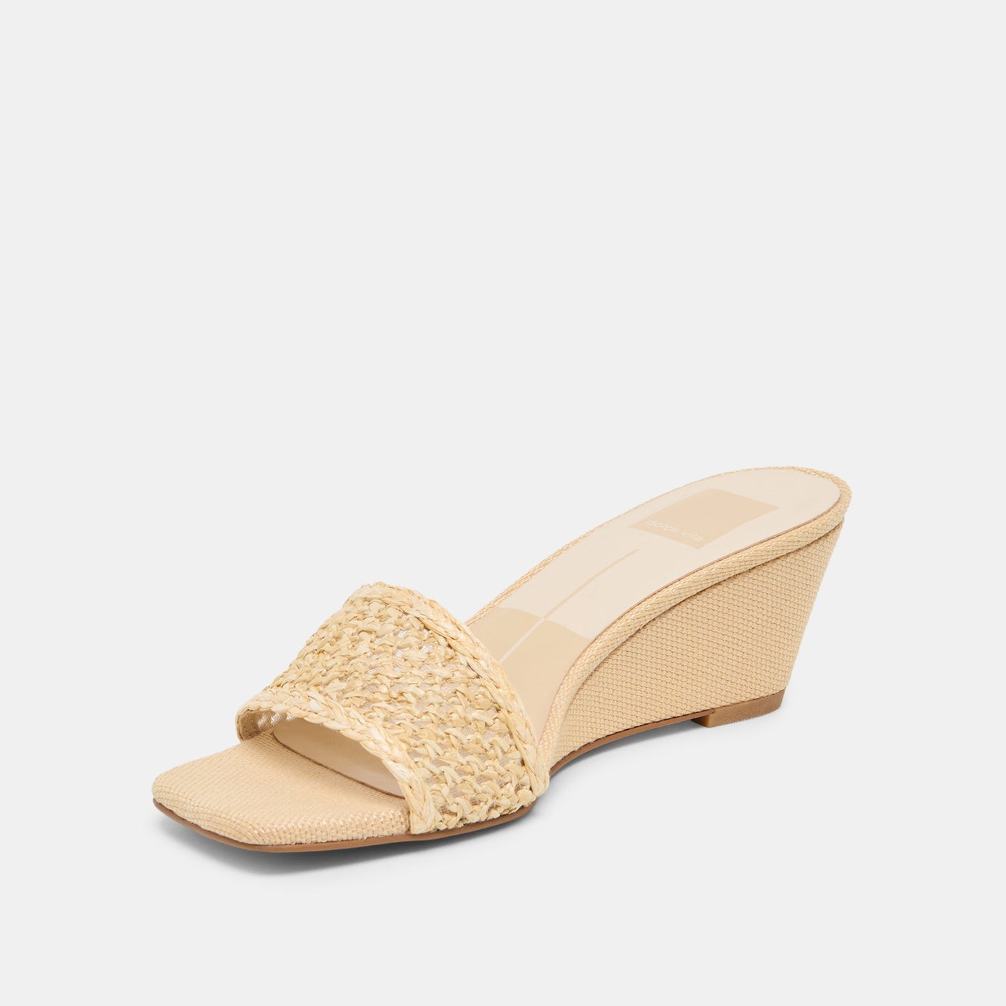 Qaily Wide Lt Natural Raffia Wedges