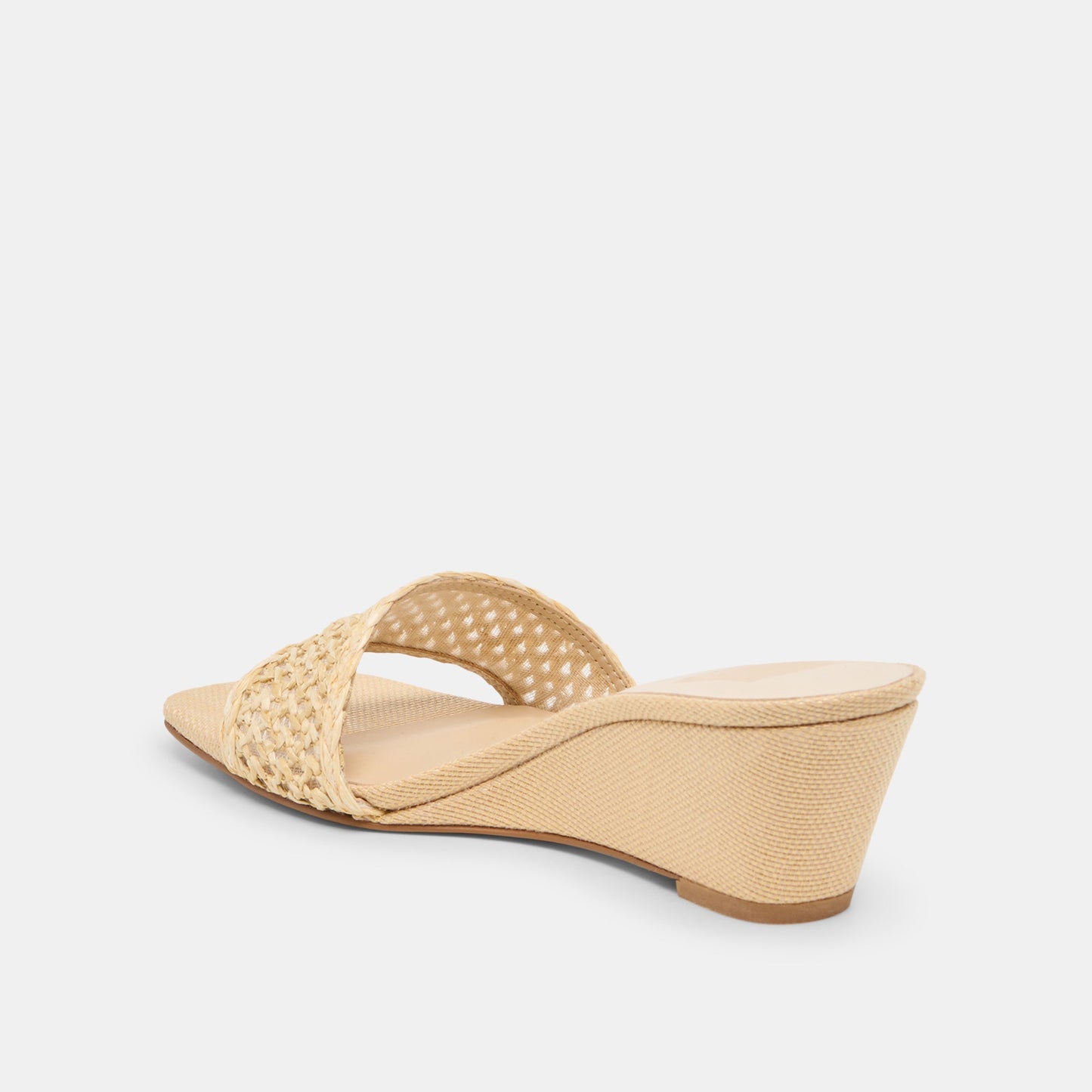 Qaily Wide Lt Natural Raffia Wedges