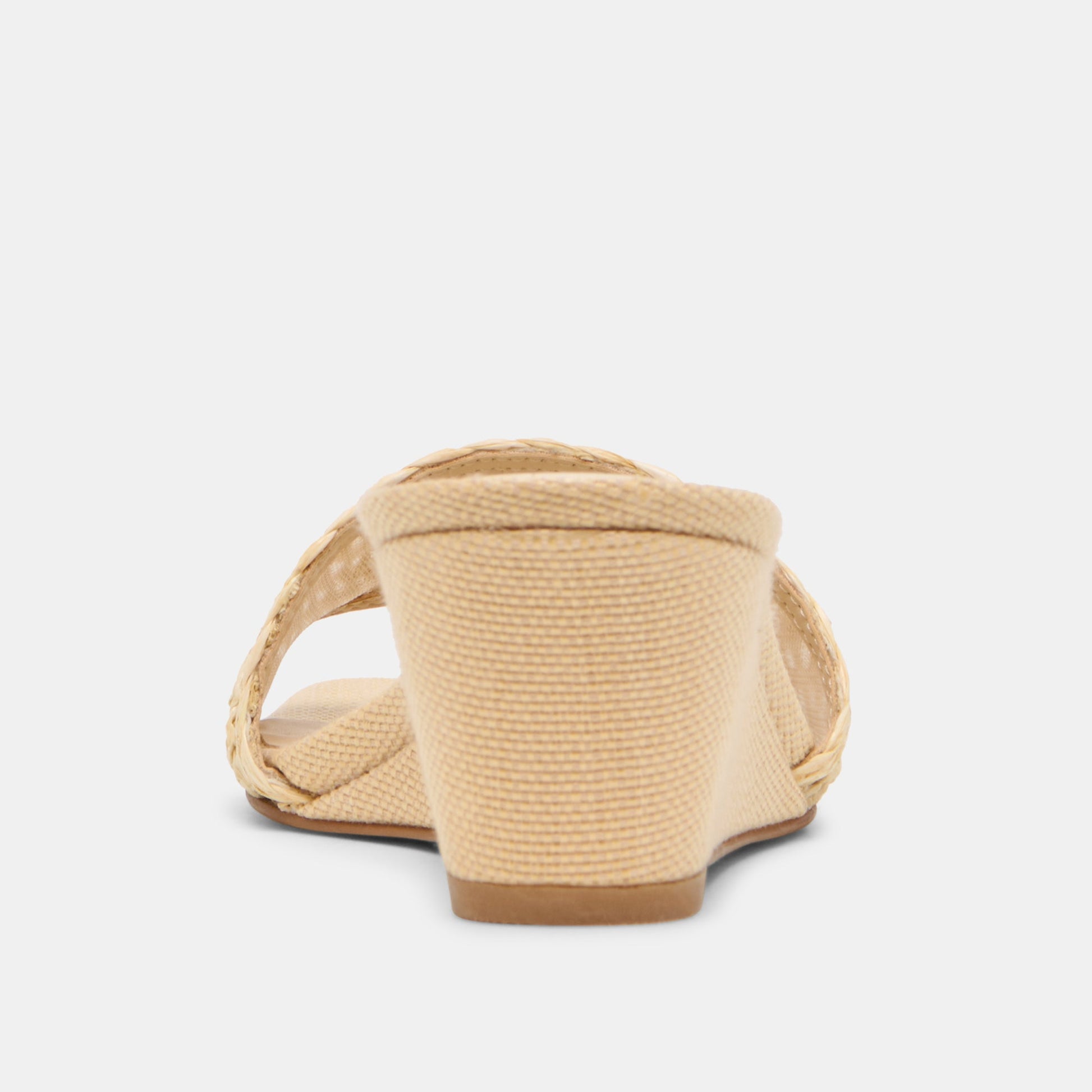 Qaily Wide Lt Natural Raffia Wedges