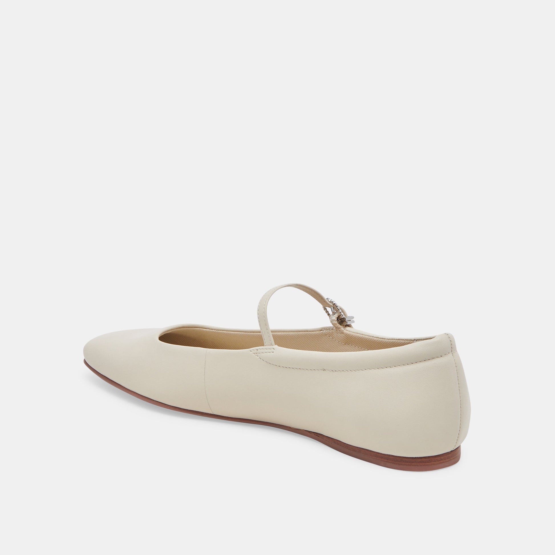 Reyes Wide Ballet Flats Ivory Leather | Ivory Ballet Flats
 – Dolce Vita