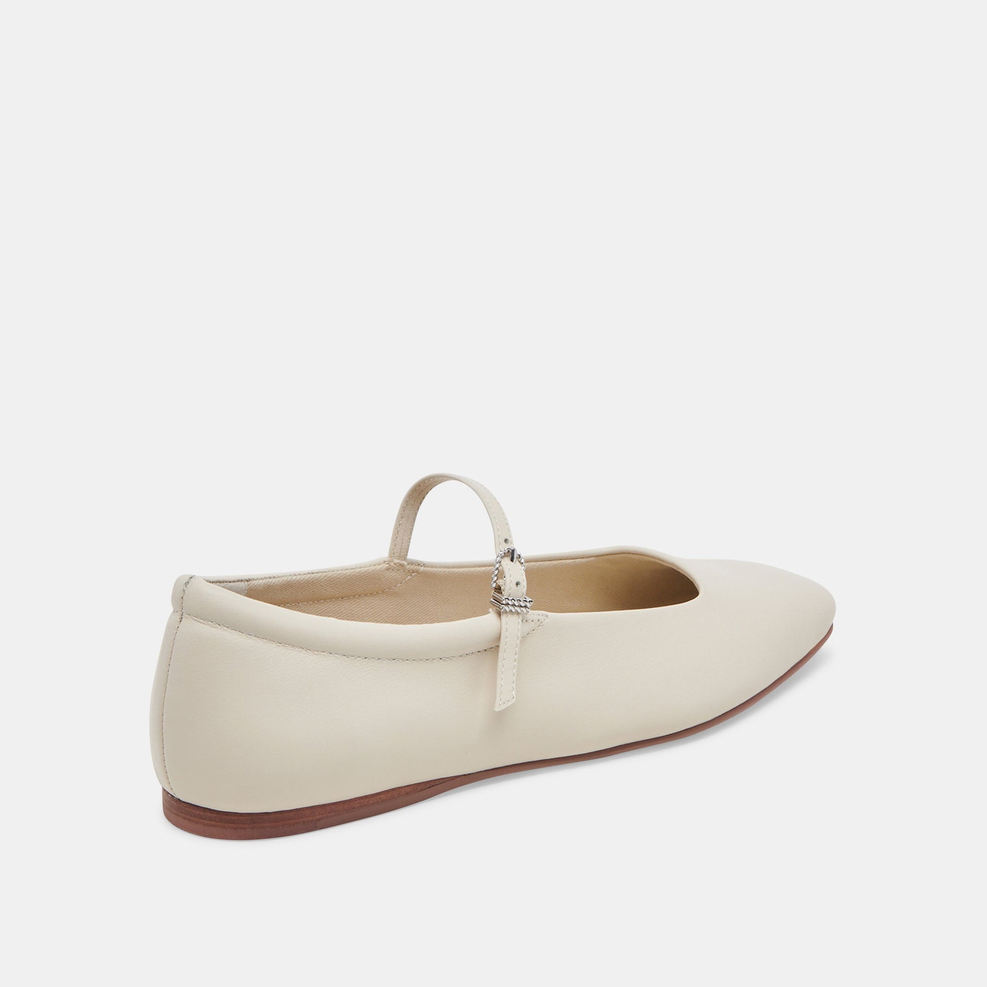Reyes Wide Ballet Flats Ivory Leather | Ivory Ballet Flats
 – Dolce Vita