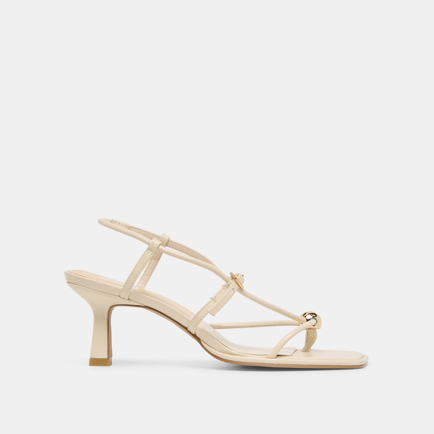 Manji Wide Creme Leather Heels