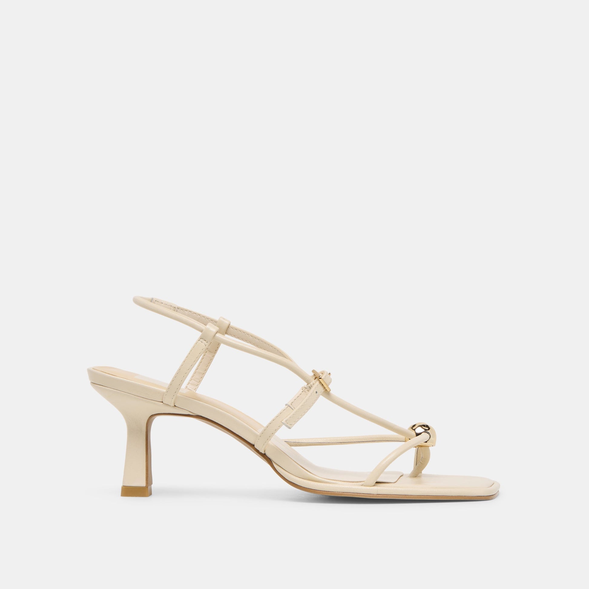 Manji Wide Creme Leather Heels