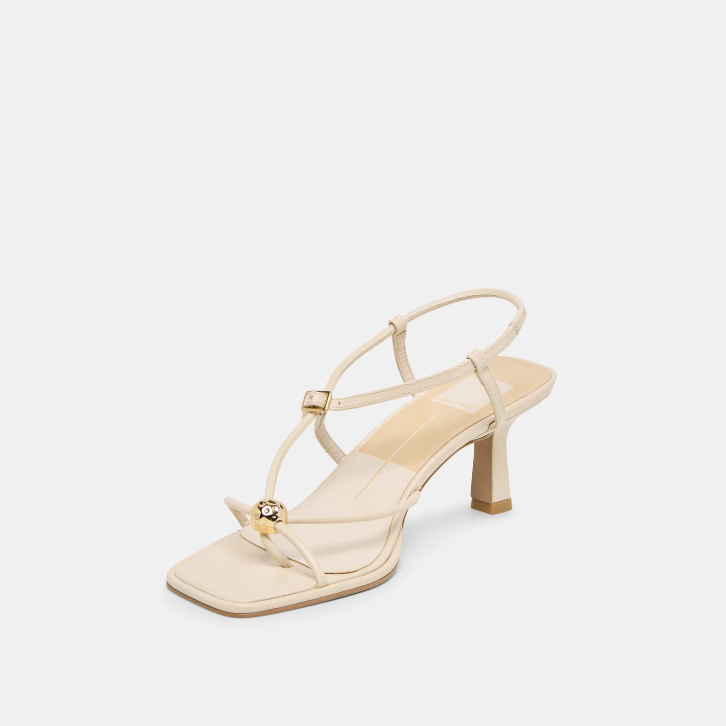 Manji Wide Creme Leather Heels