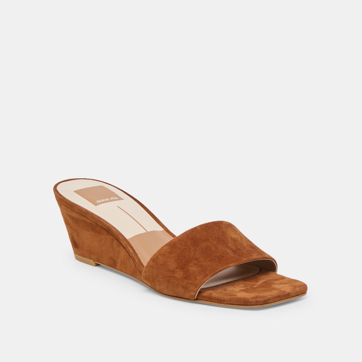 Qaily Wide Brown Suede Wedges