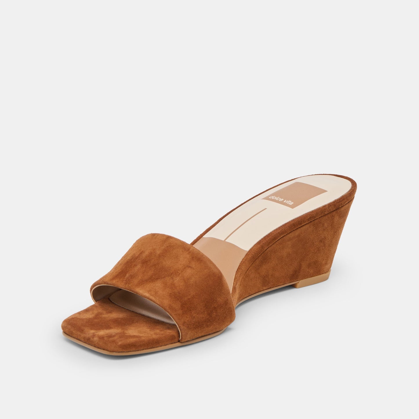 Qaily Wide Brown Suede Wedges