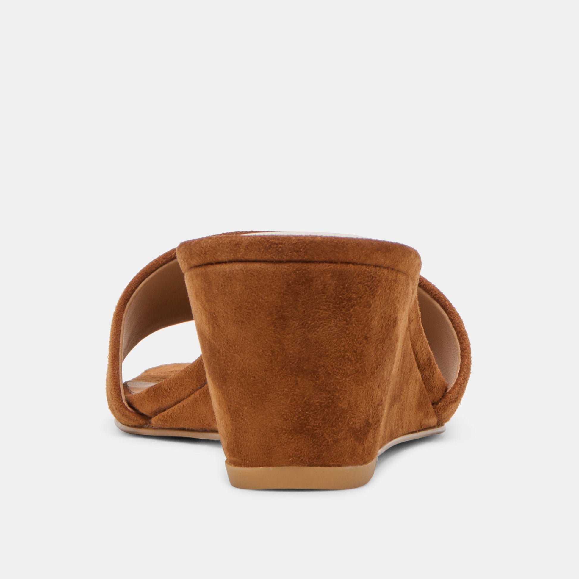 Qaily Wide Brown Suede Wedges