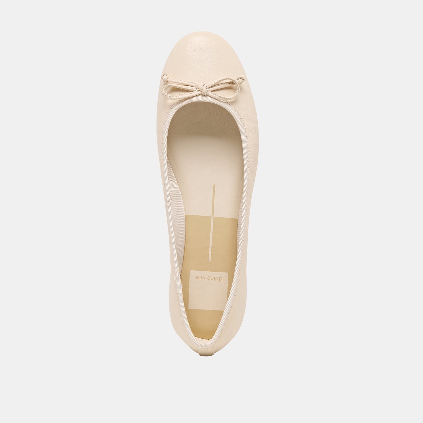 Ritla Wide Bone Leather Ballet Flats