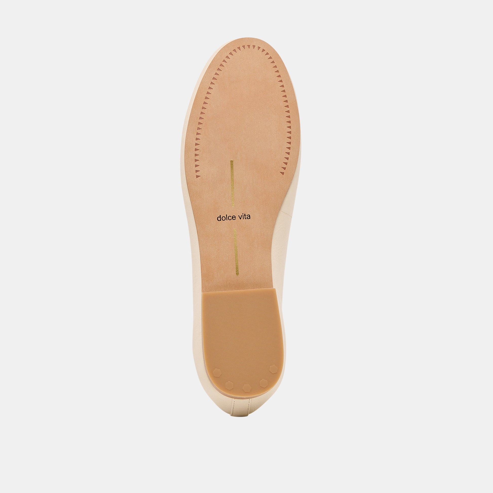 Ritla Wide Bone Leather Ballet Flats