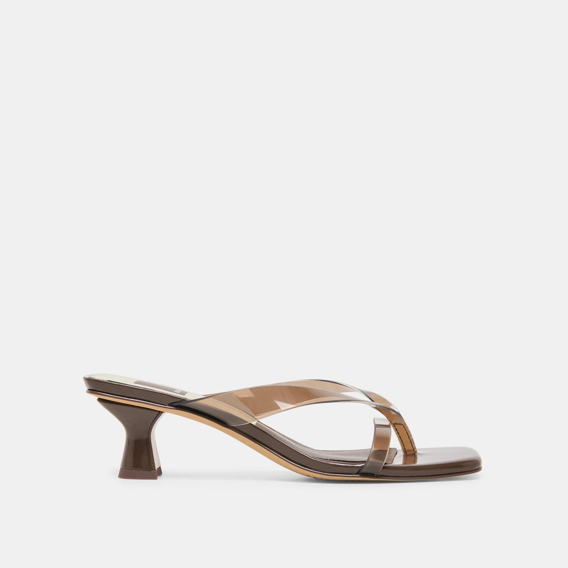 Brevel Vinyl Wide Dk Brown Jelly Heels