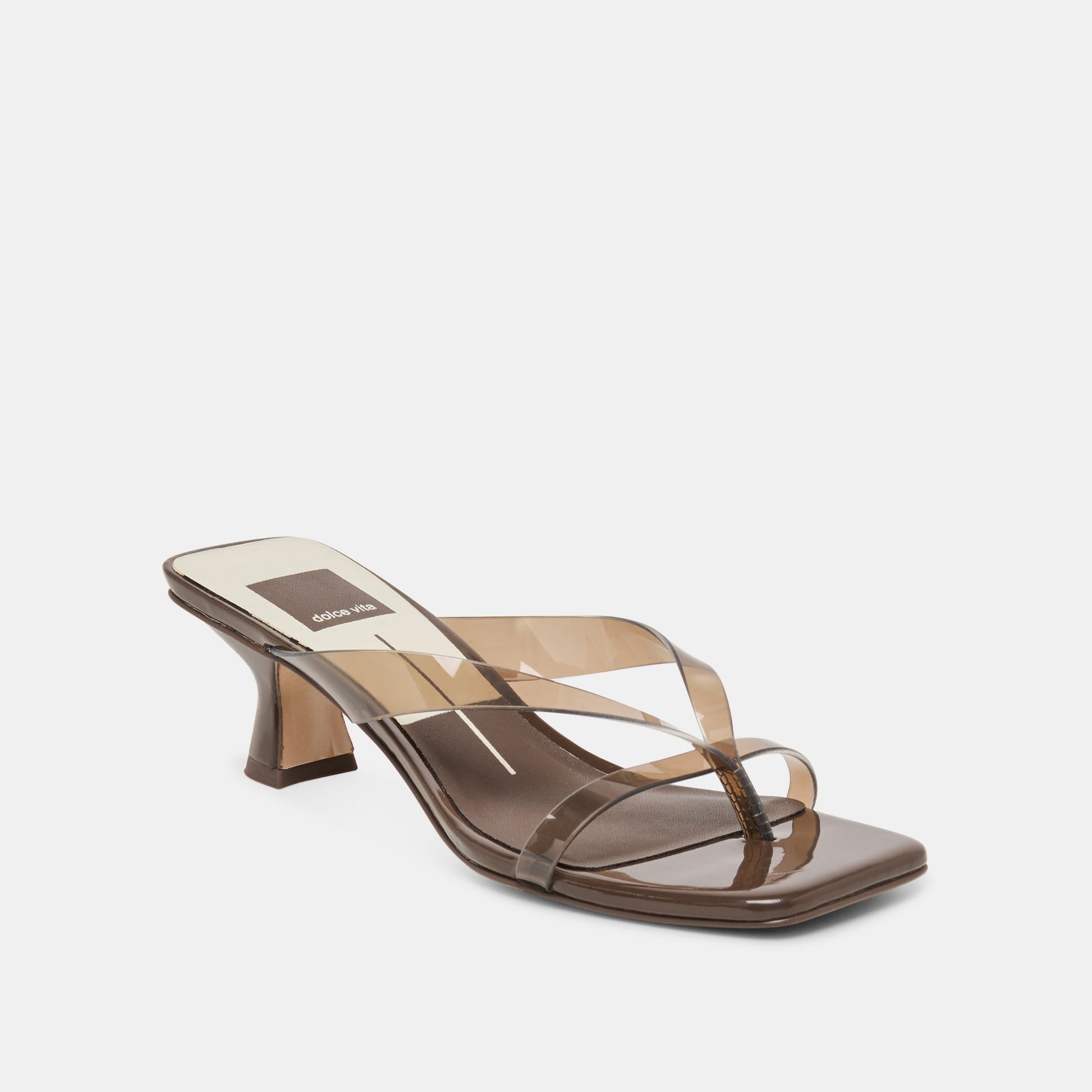 Brevel Vinyl Wide Dk Brown Jelly Heels