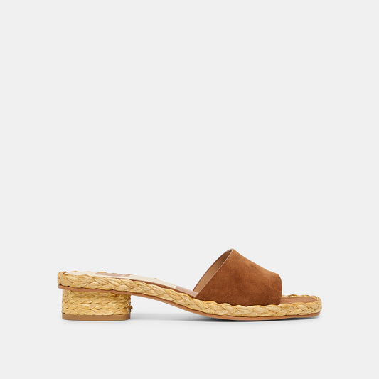 Dixi Wide Brown Suede Sandals