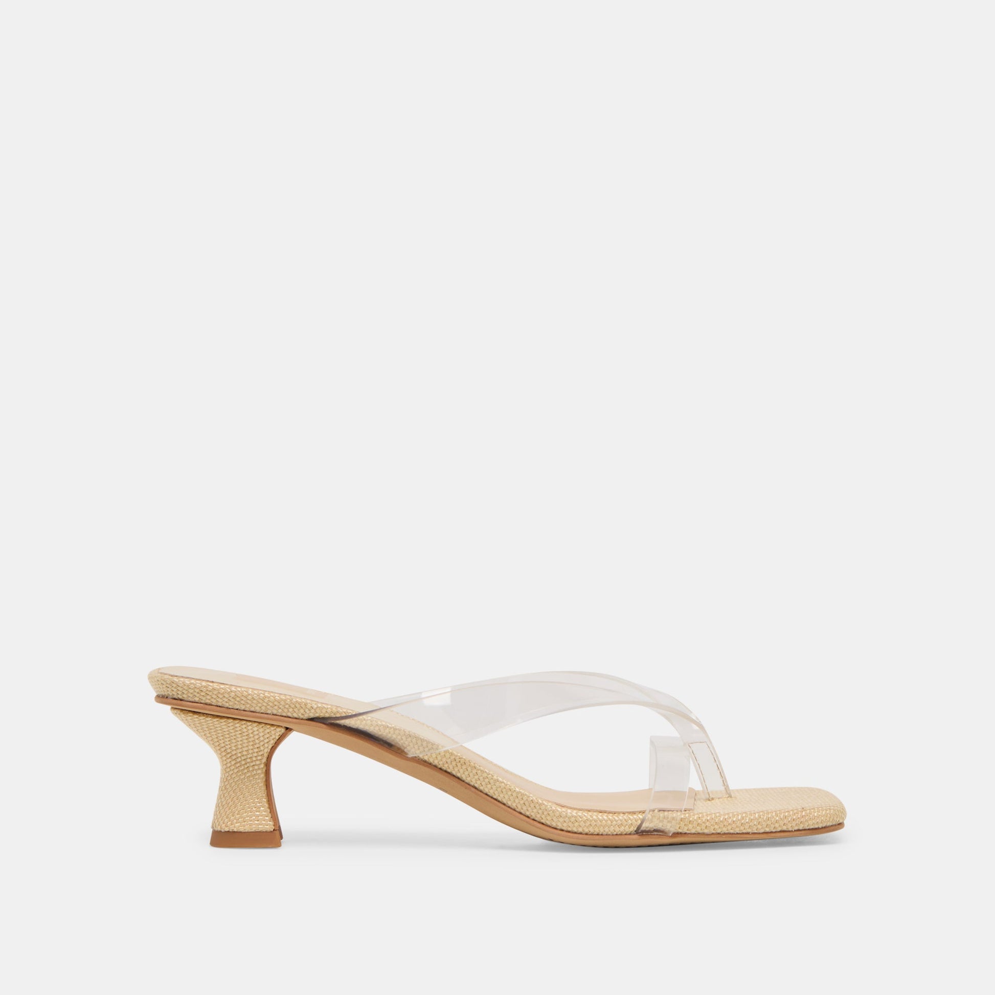 Brevel Vinyl Wide Crystal Jelly Heels