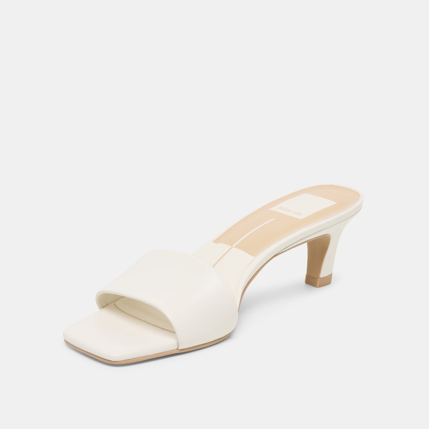 Rexa Wide True White Leather Heels