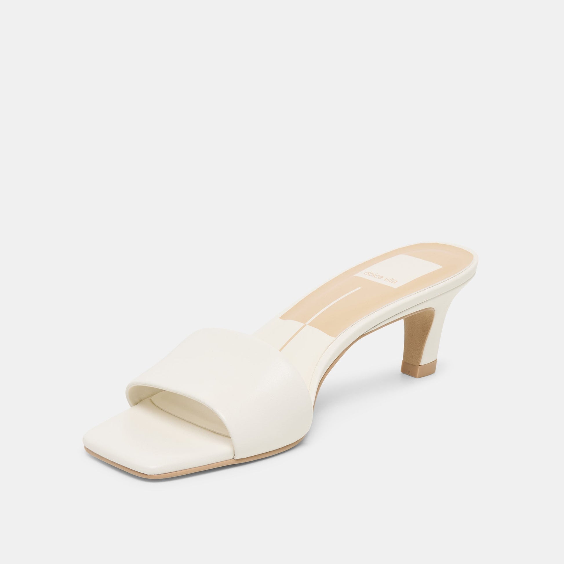 Rexa Wide True White Leather Heels