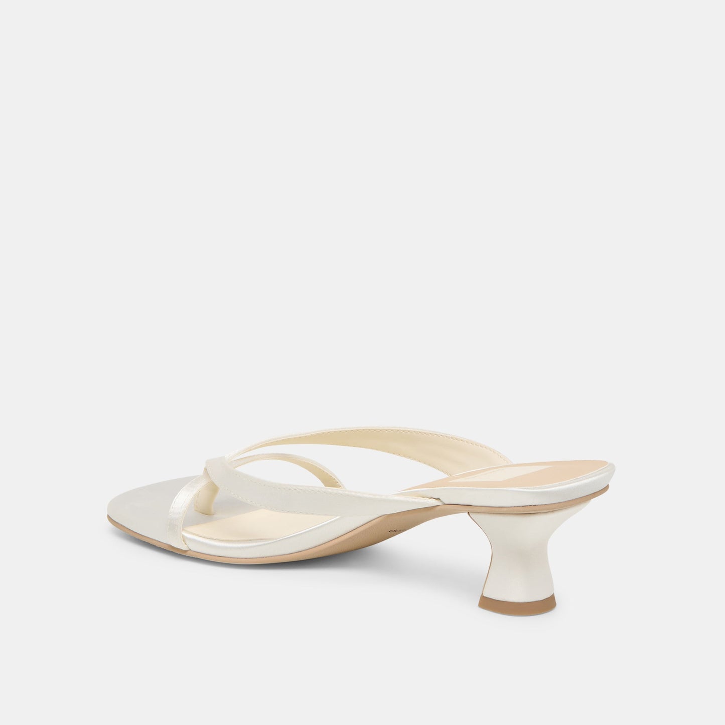 Brevel Wide True White Satin Heels