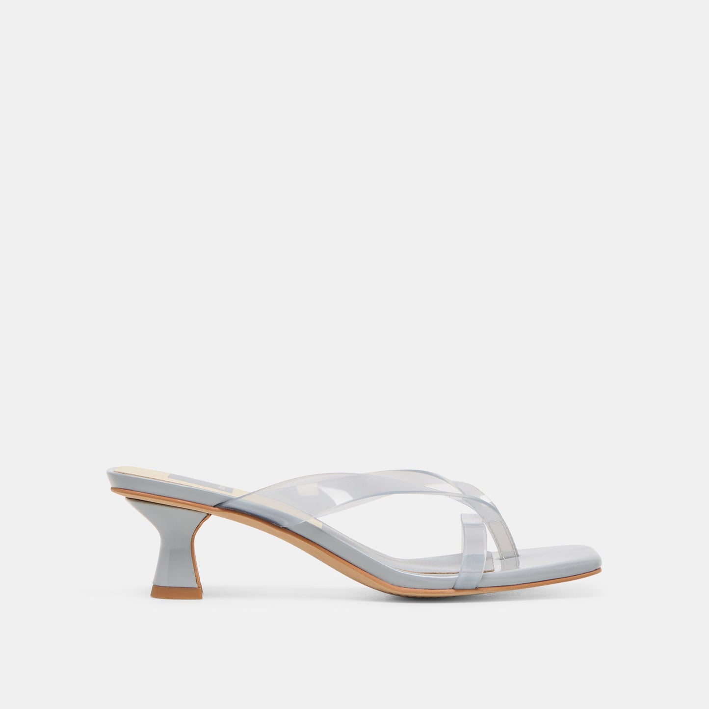Brevel Vinyl Wide Dusty Blue Jelly Heels