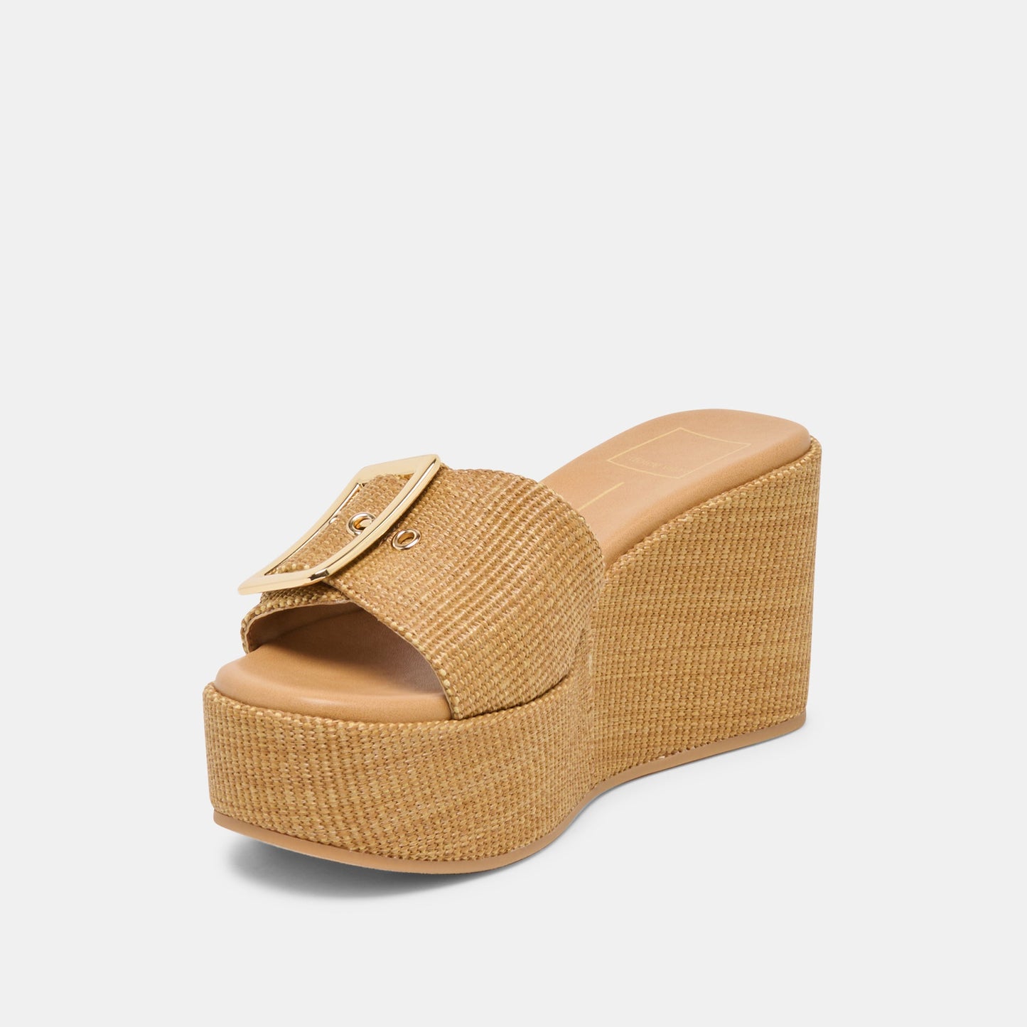Jilian Wide Mocha Raffia Wedges