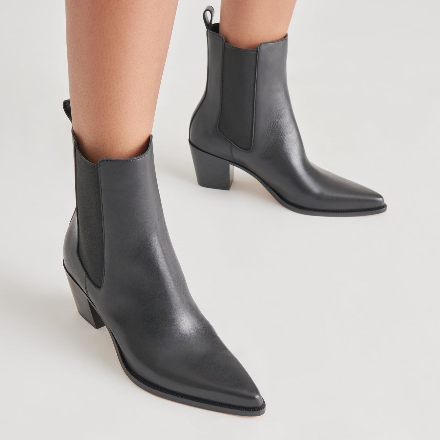 SHADIE H2O WIDE BOOTIES BLACK LEATHER
 – Dolce Vita