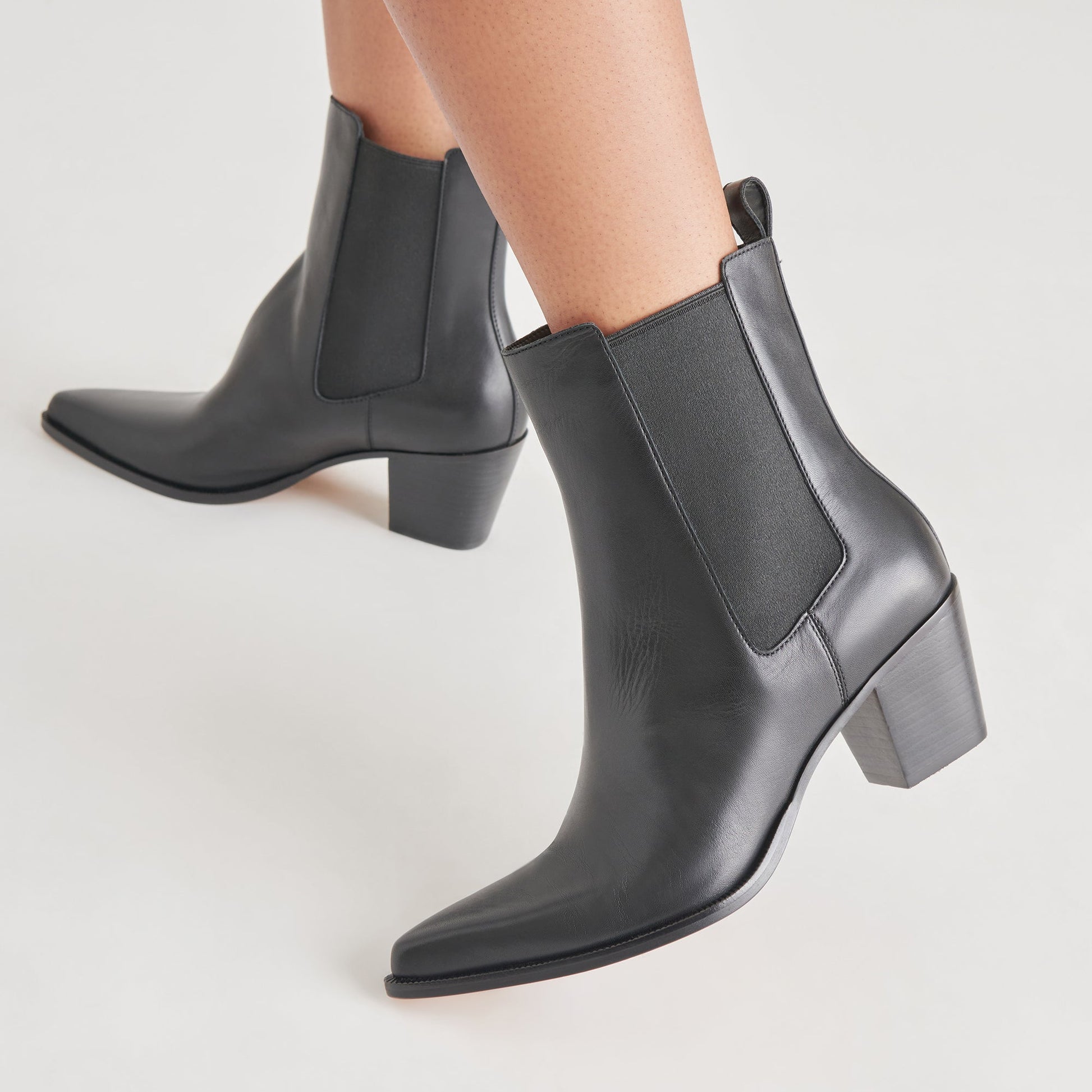 SHADIE H2O WIDE BOOTIES BLACK LEATHER
 – Dolce Vita