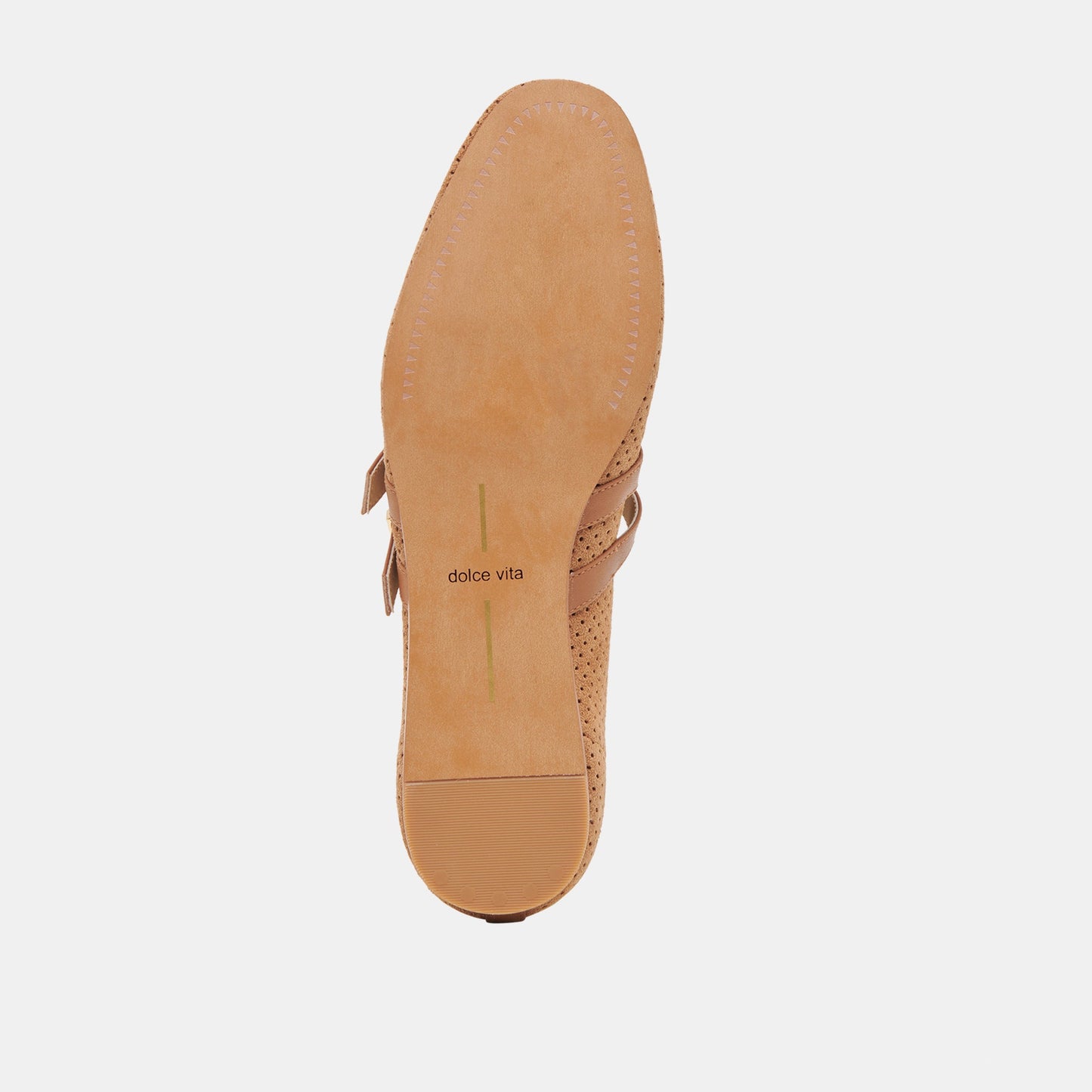 Baylee Wide Pecan Perforated Suede Ballet Flats