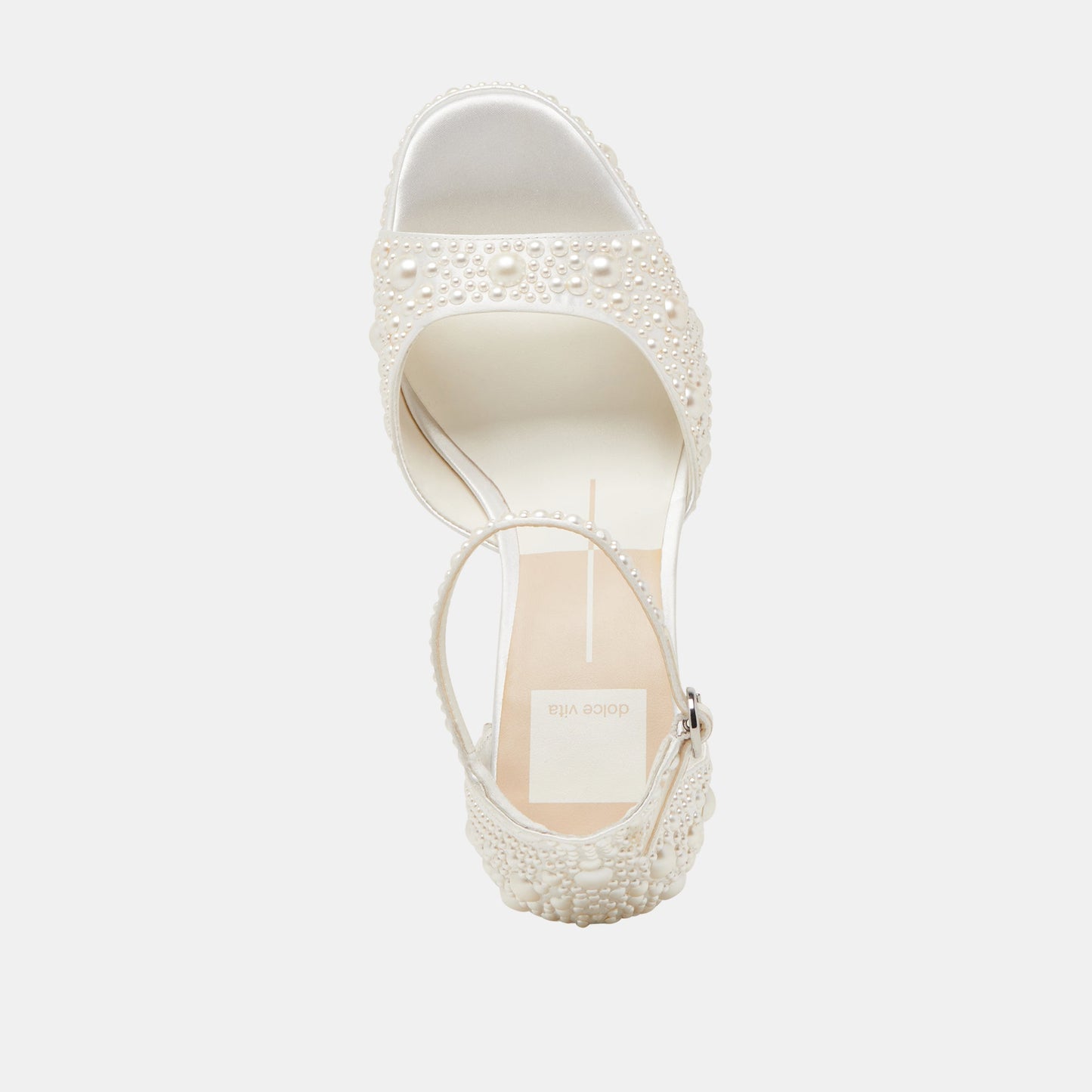 PANDRO PEARL WIDE HEELS TRUE WHITE SATIN
 – Dolce Vita