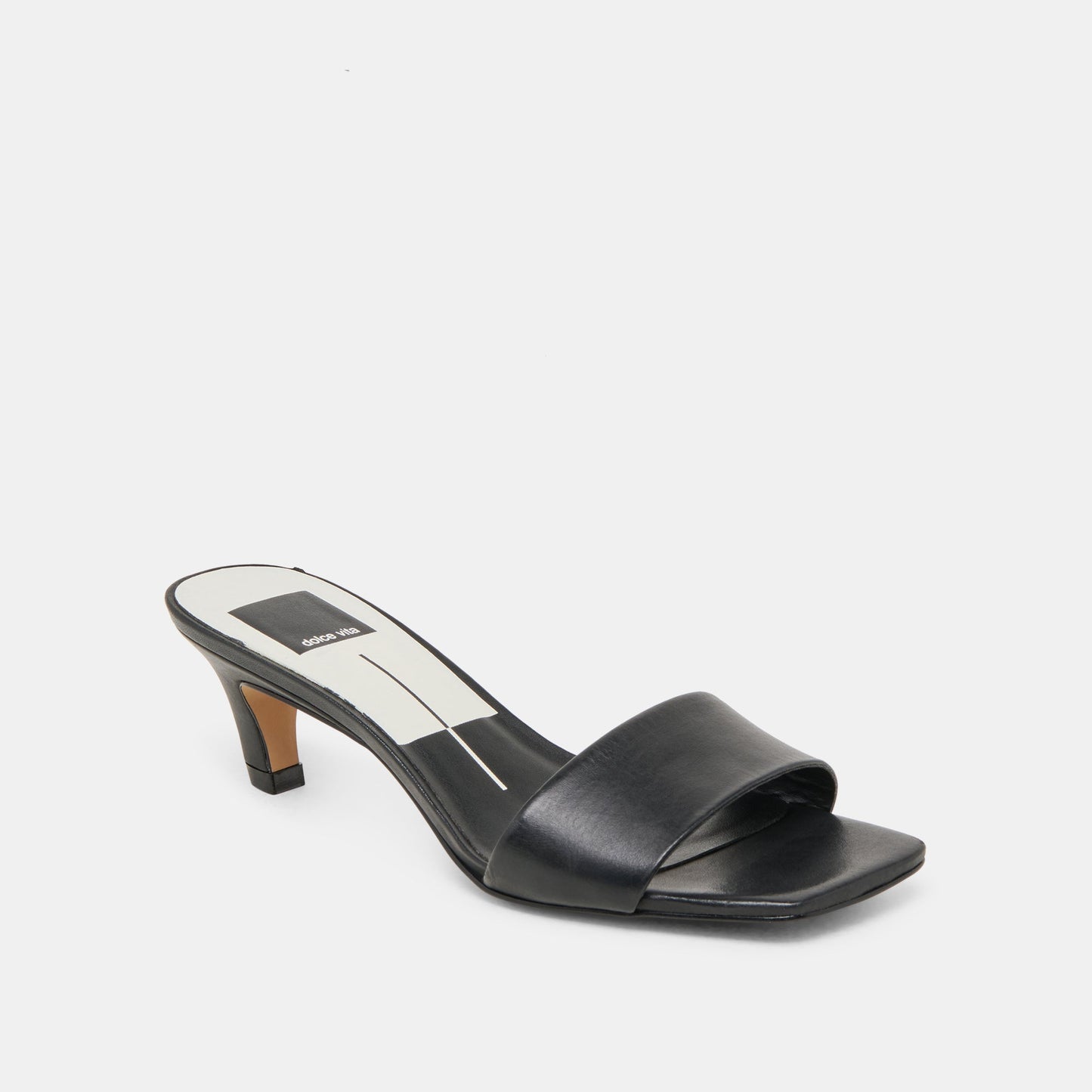 Rexa Wide Black Leather Heels