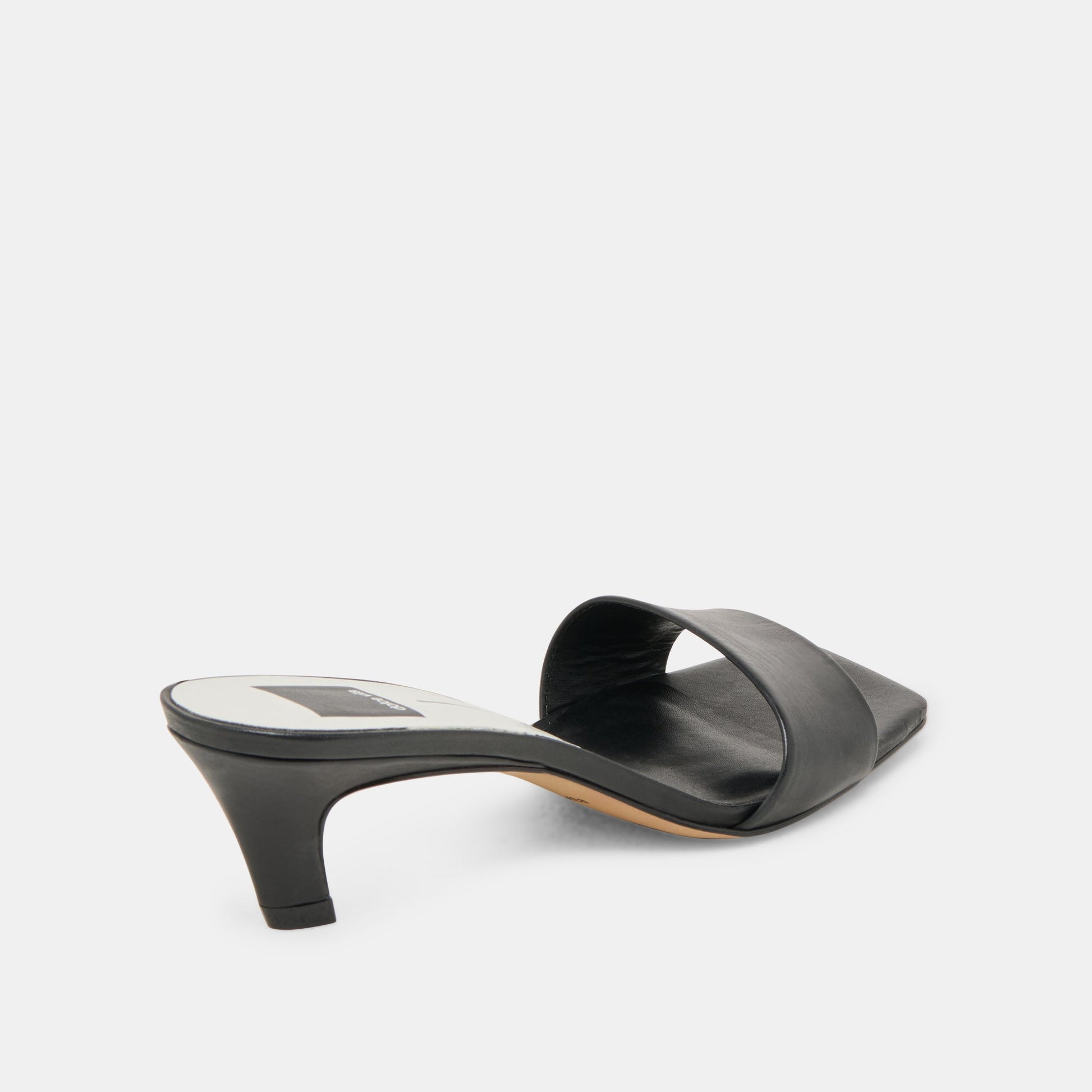 Rexa Wide Black Leather Heels