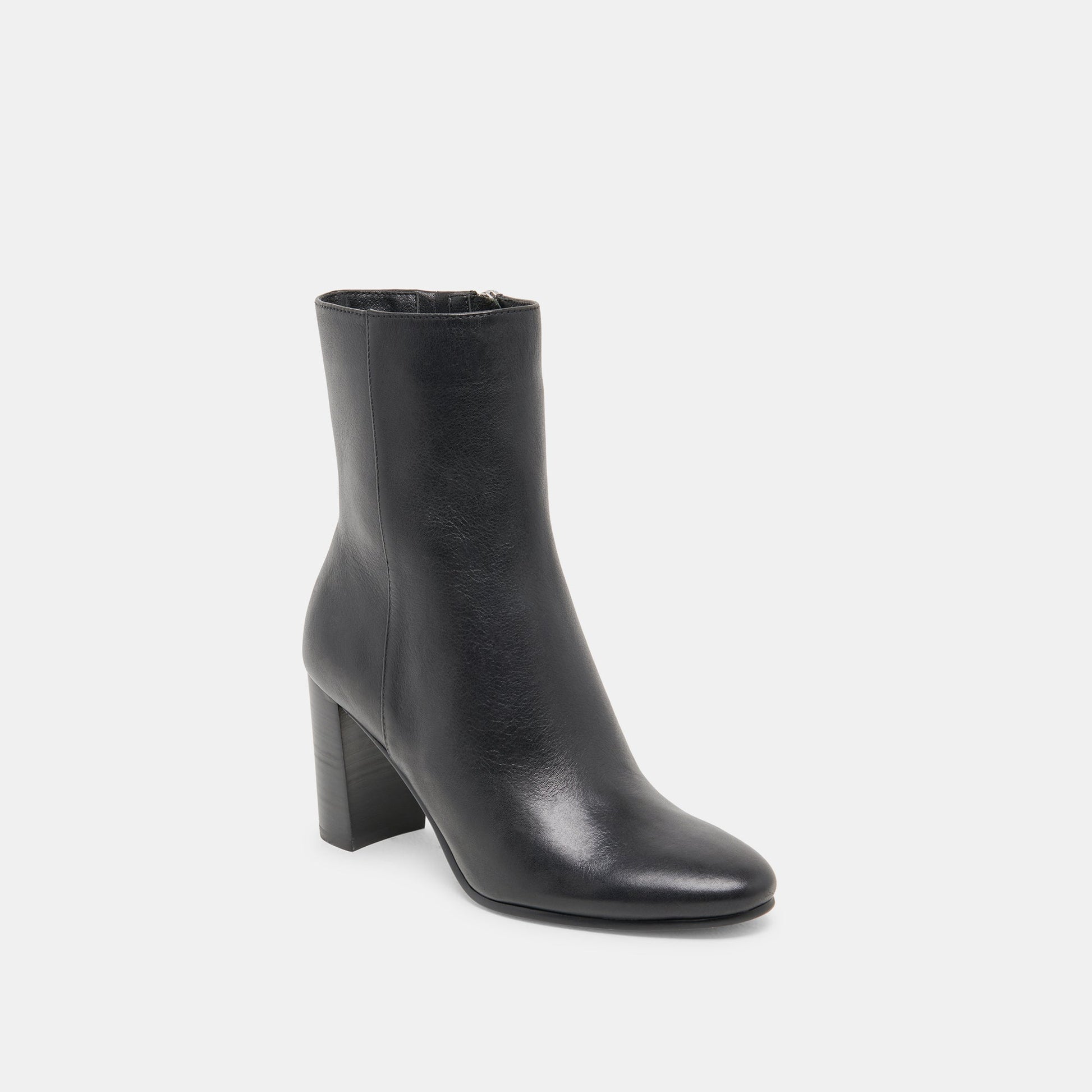 Suzy Wide Black Leather Booties