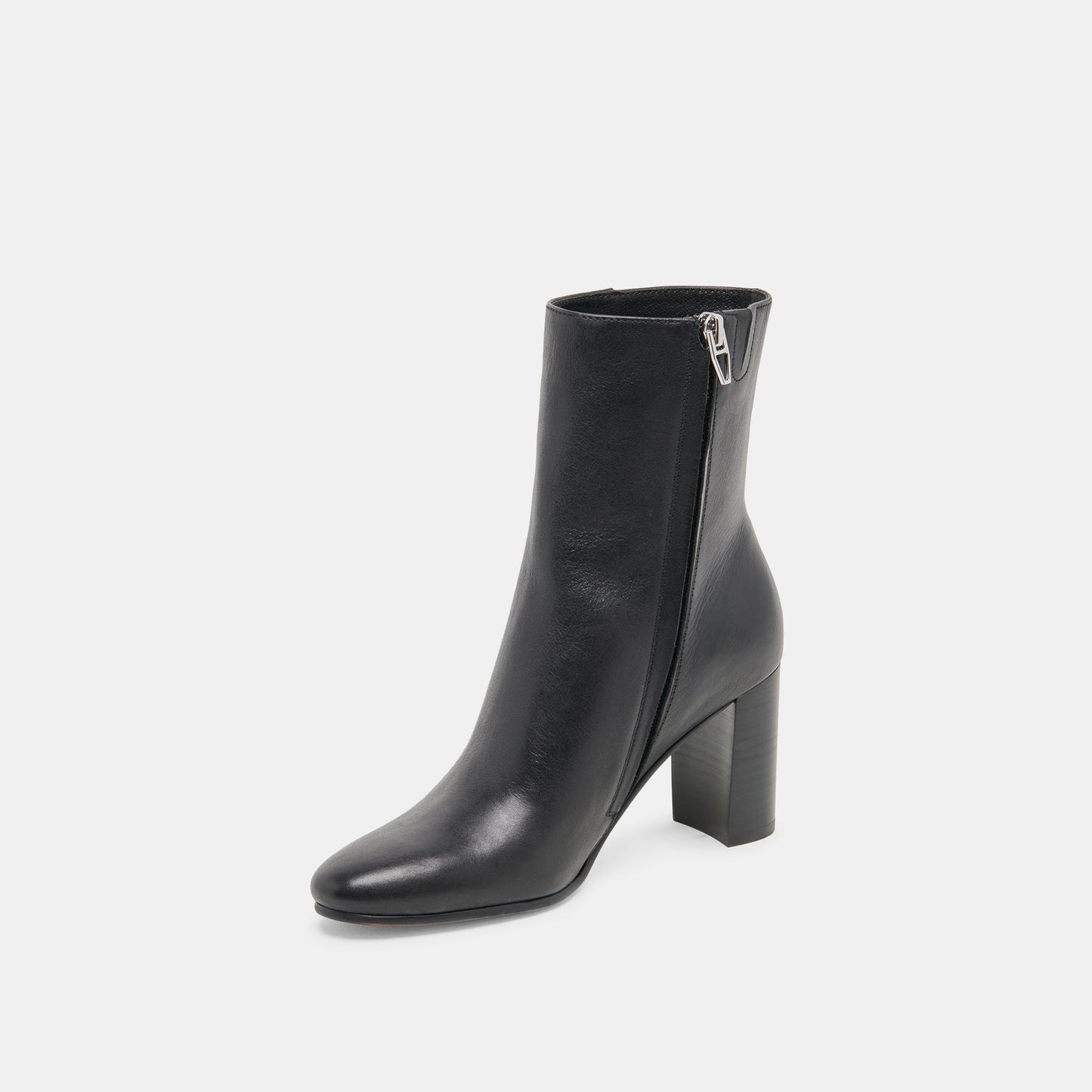 Suzy Wide Black Leather Booties
