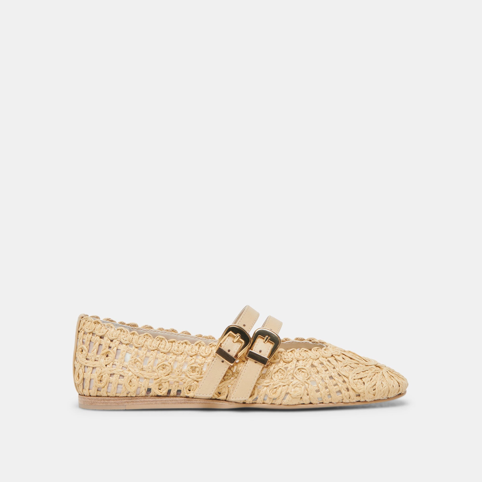 BAYLEE SUNFLOWER WIDE BALLET FLATS LT NATURAL MACRAME
 – Dolce Vita