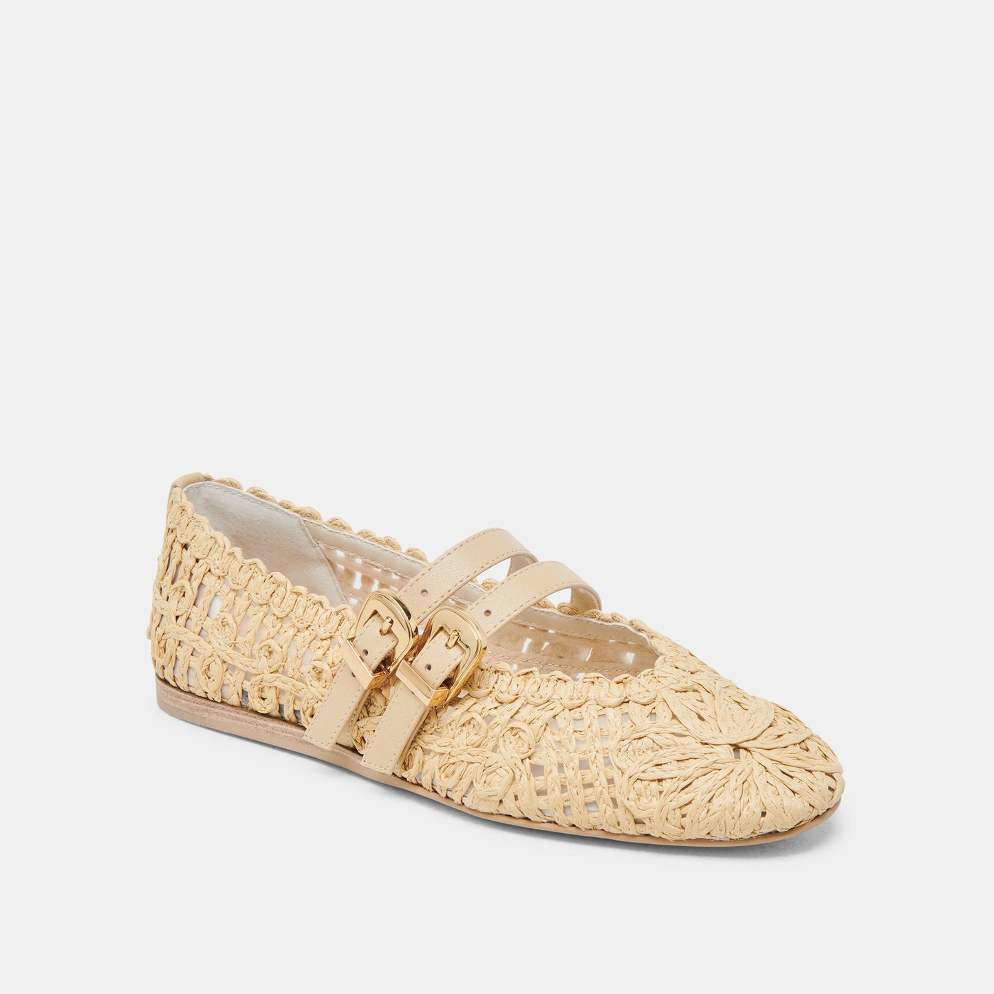 BAYLEE SUNFLOWER WIDE BALLET FLATS LT NATURAL MACRAME
 – Dolce Vita