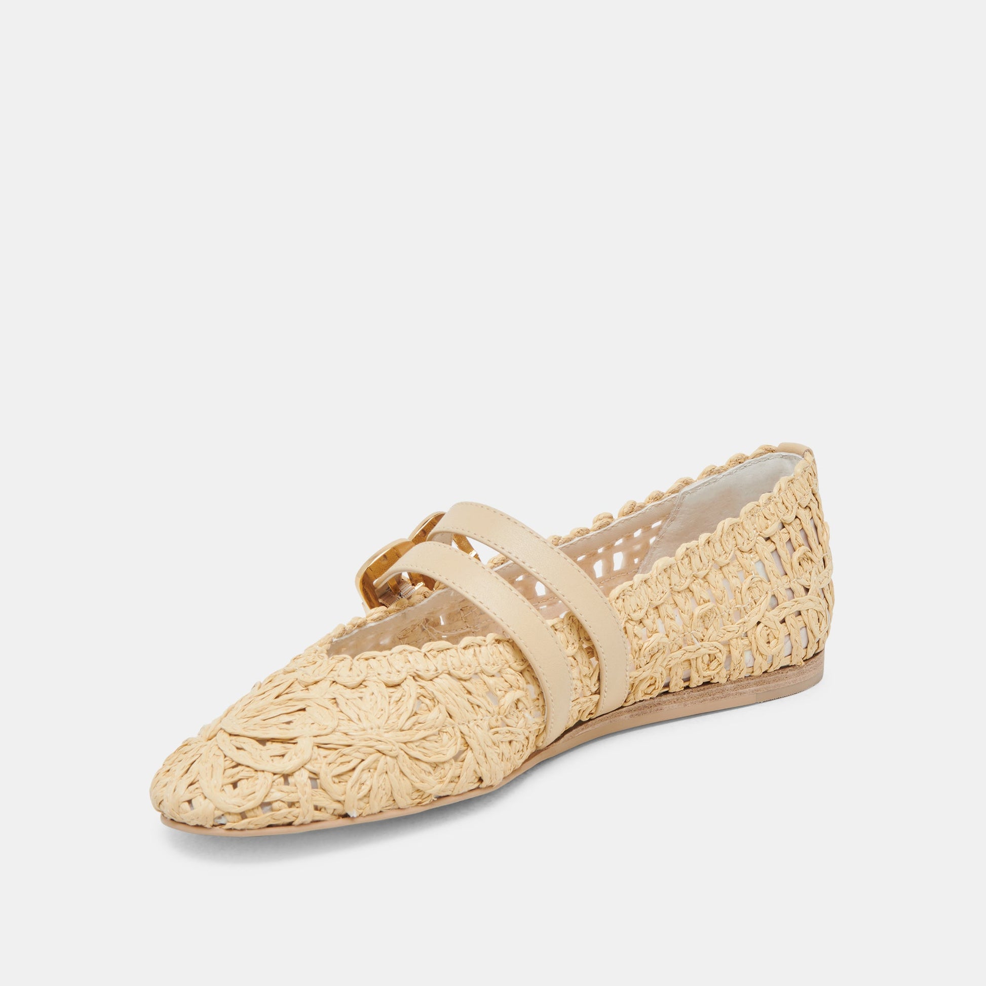BAYLEE SUNFLOWER WIDE BALLET FLATS LT NATURAL MACRAME
 – Dolce Vita