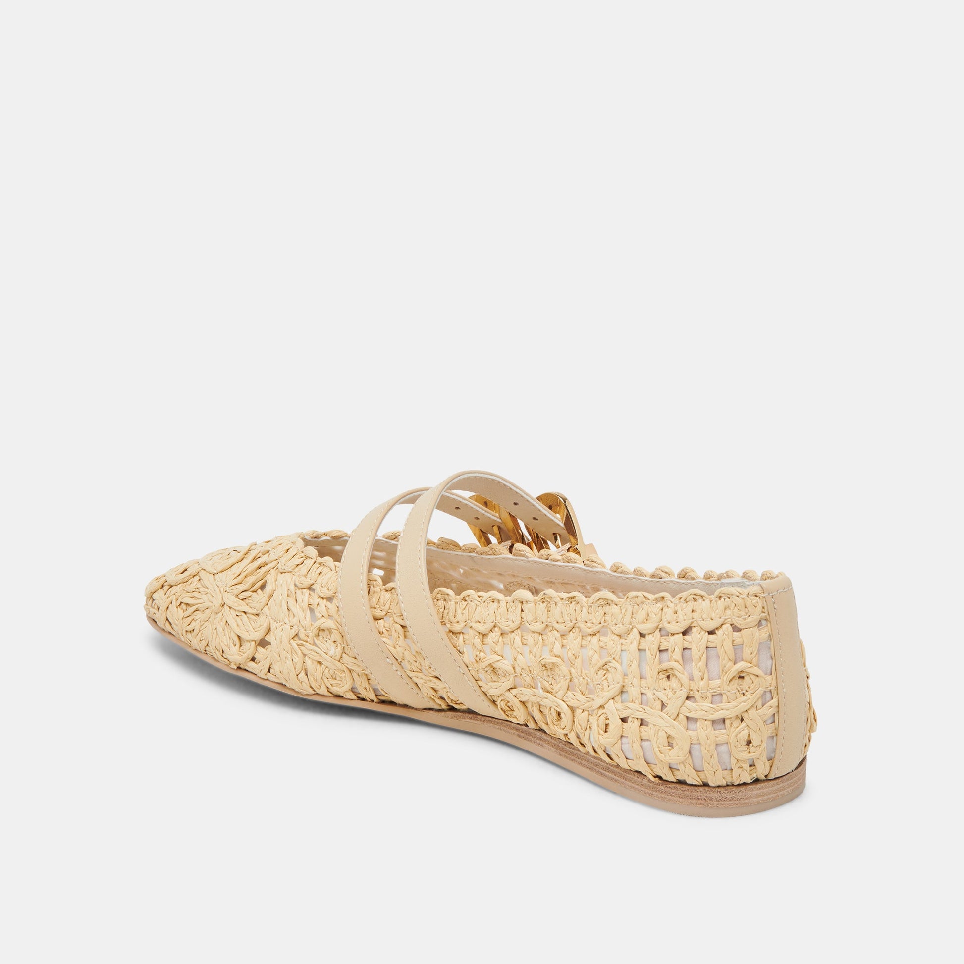 BAYLEE SUNFLOWER WIDE BALLET FLATS LT NATURAL MACRAME
 – Dolce Vita