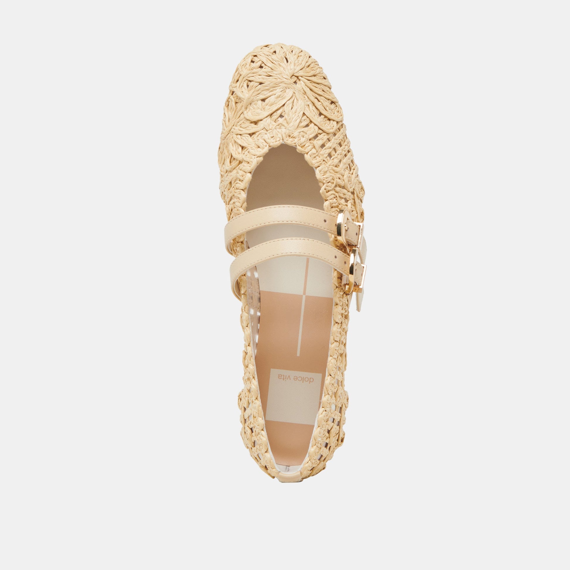 BAYLEE SUNFLOWER WIDE BALLET FLATS LT NATURAL MACRAME
 – Dolce Vita
