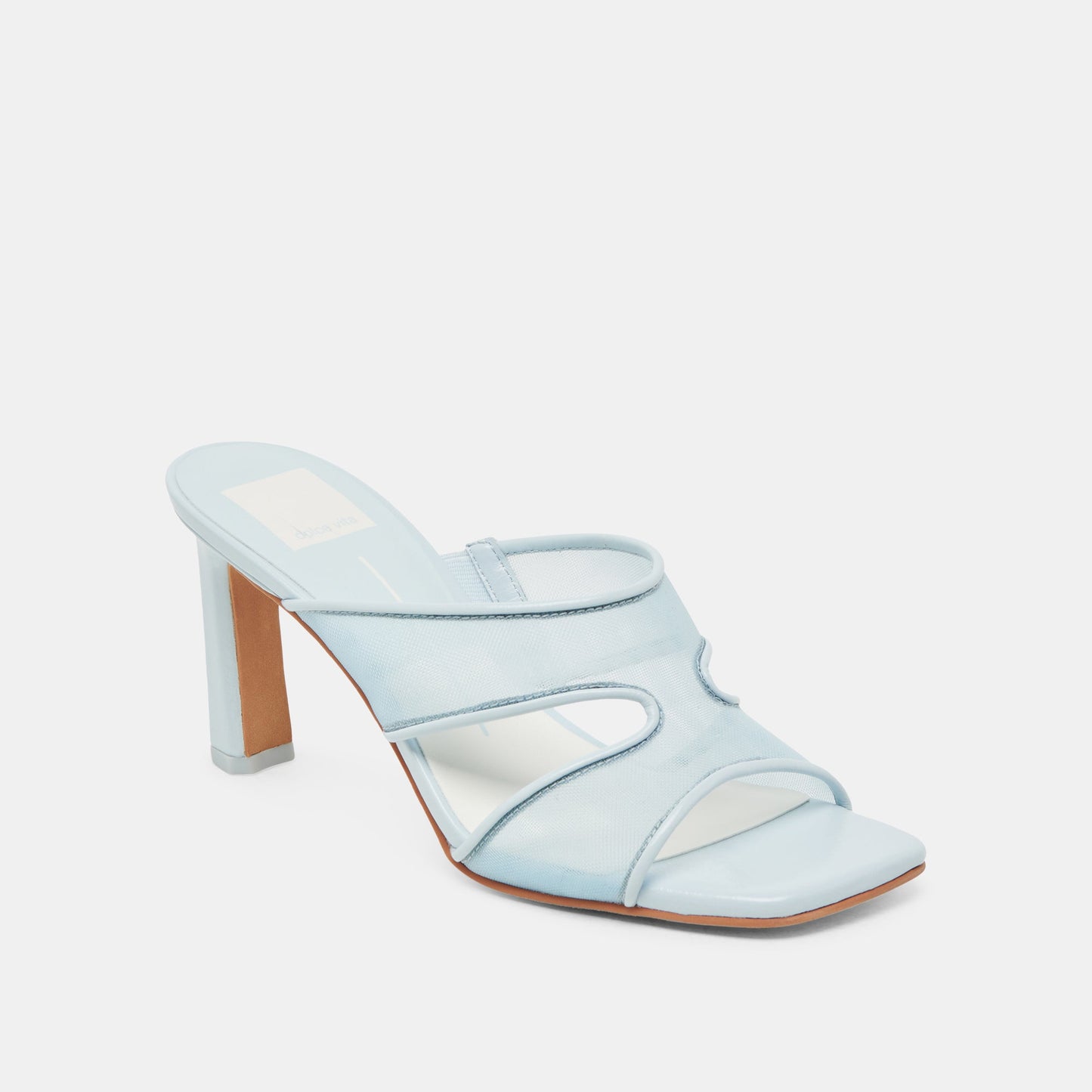 Gitel Wide Ice Blue Mesh Heels
