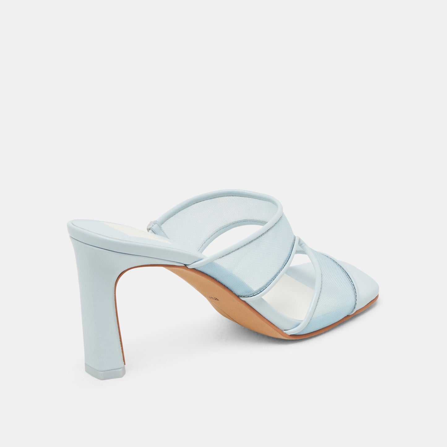 Gitel Wide Ice Blue Mesh Heels