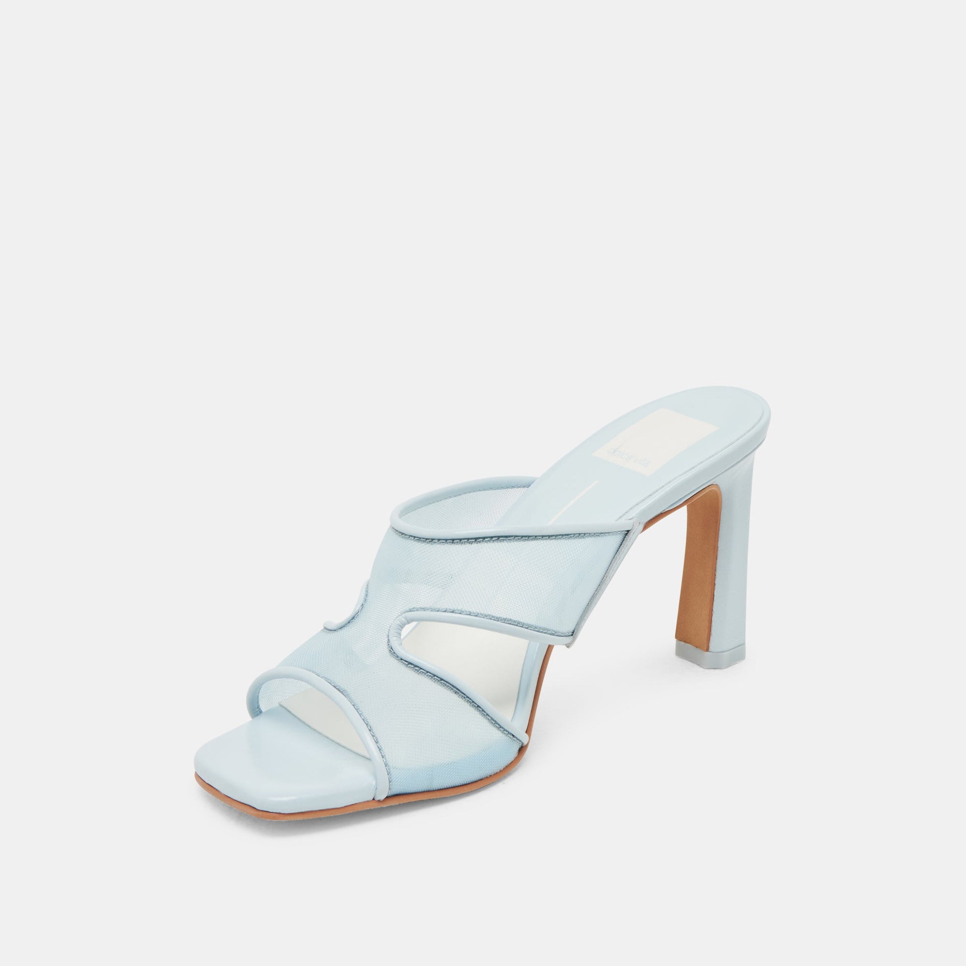 Gitel Wide Ice Blue Mesh Heels