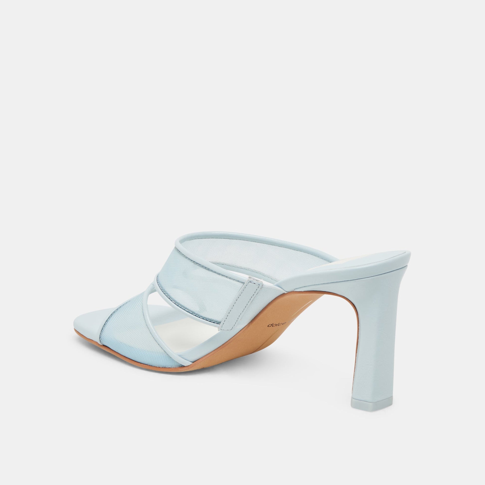 Gitel Wide Ice Blue Mesh Heels