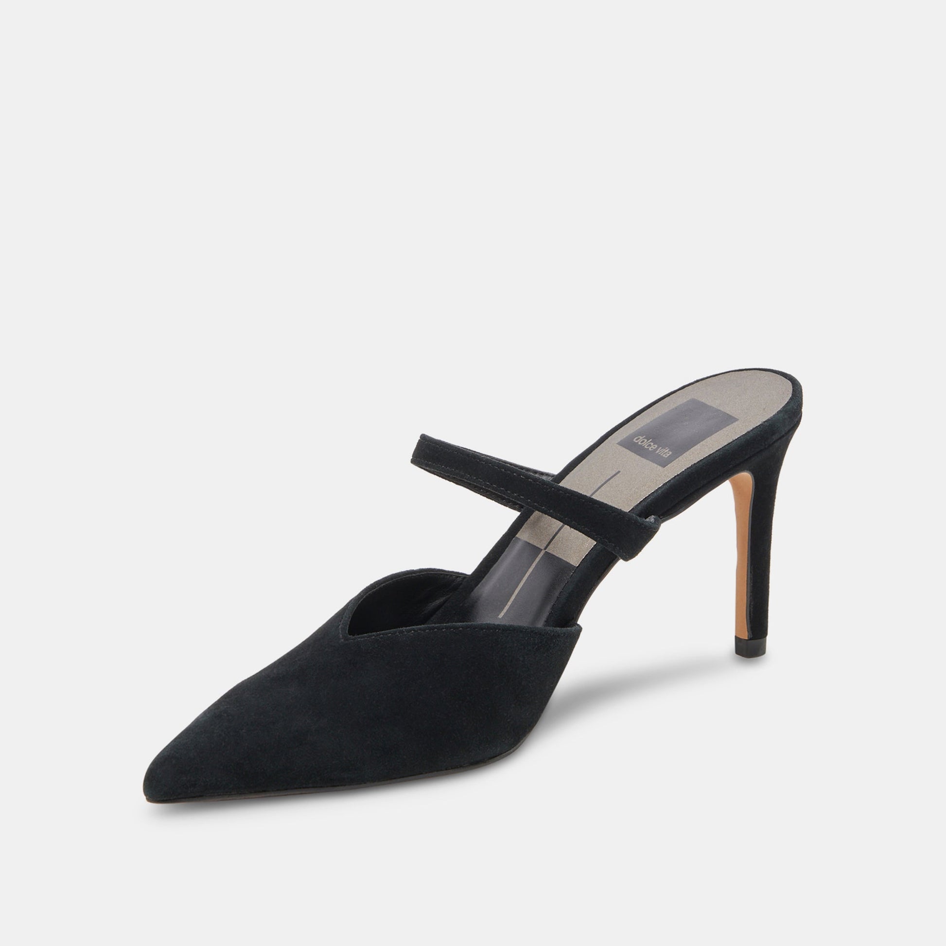 KANIKA WIDE HEELS ONYX SUEDE
 – Dolce Vita