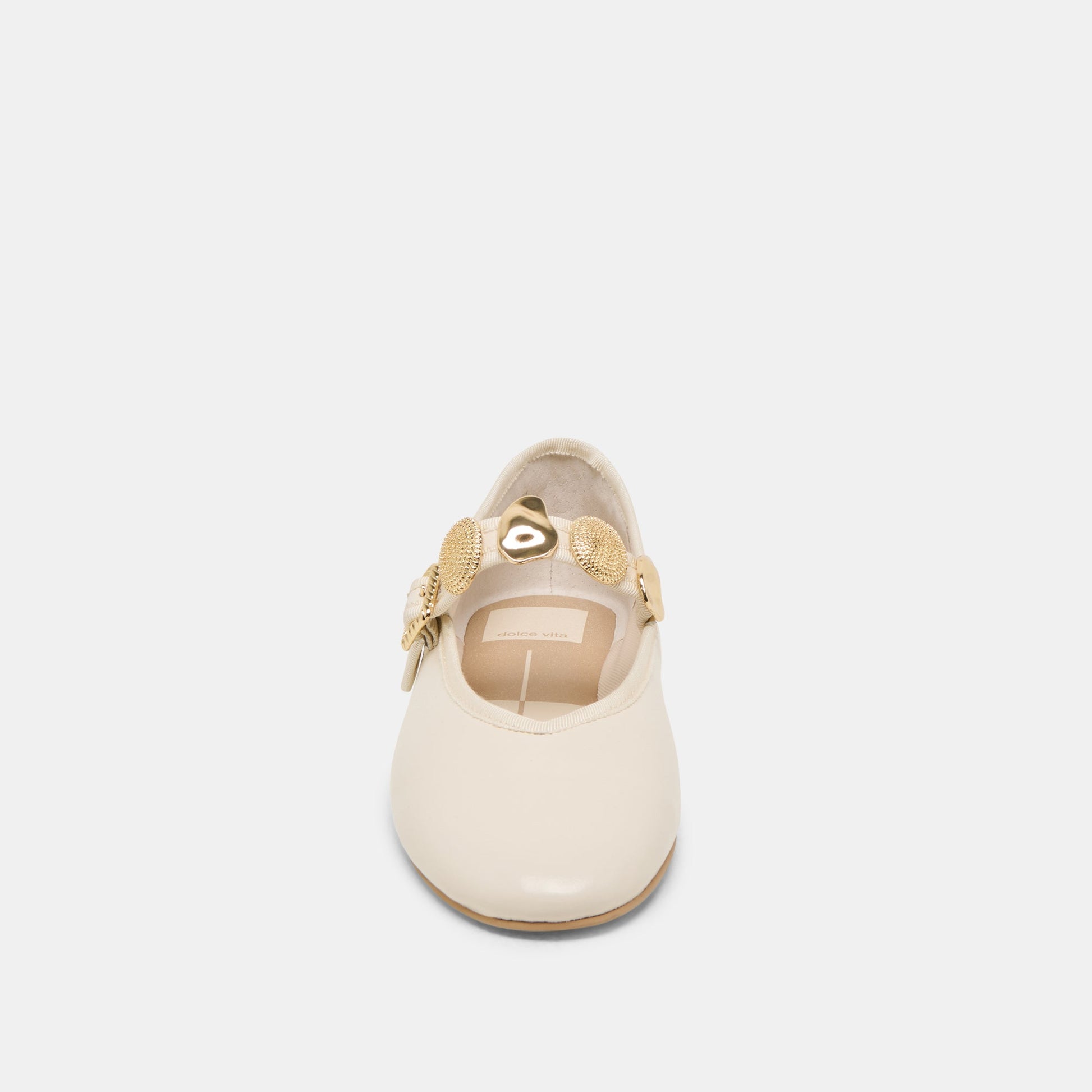 Relan Wide Off White Leather Ballet Flats