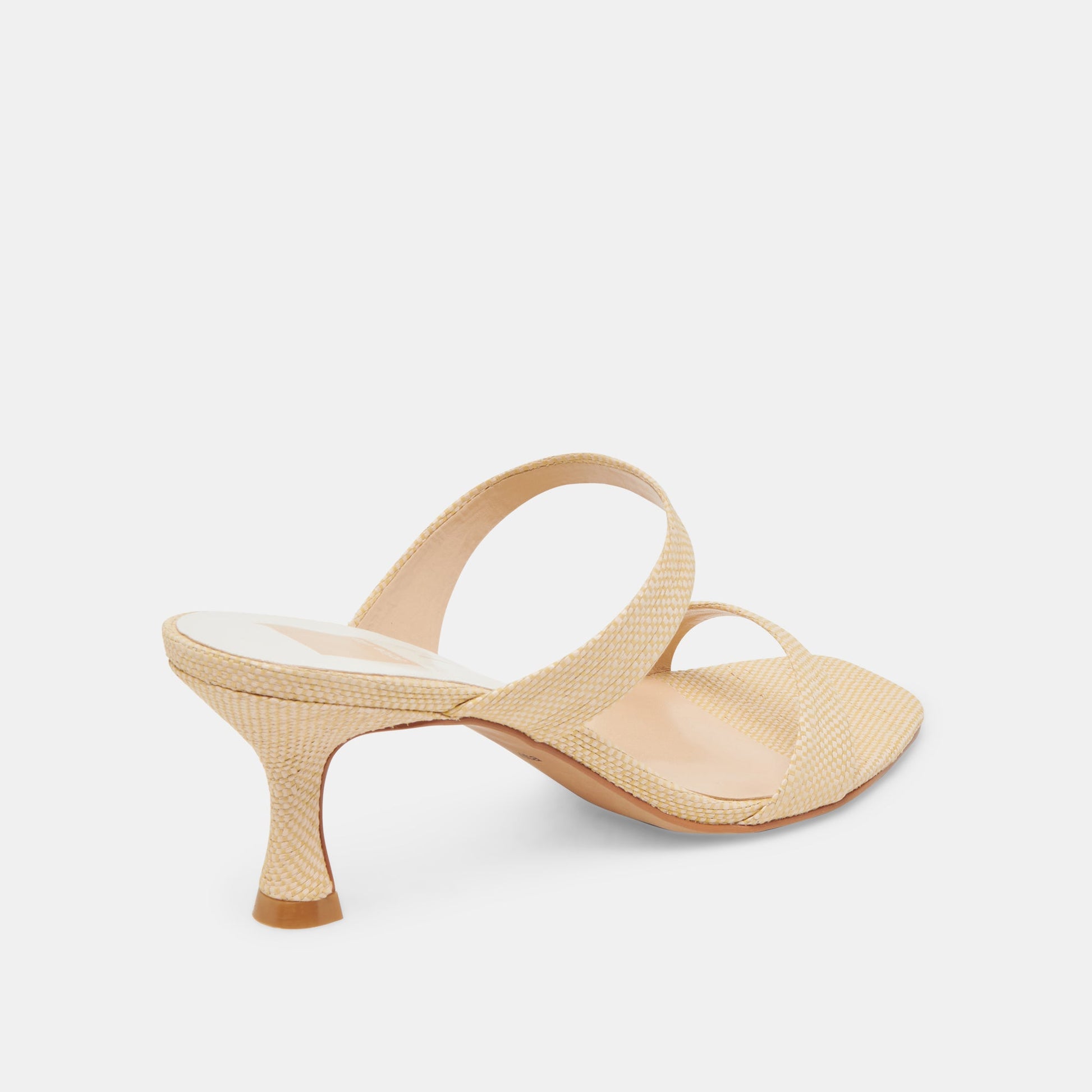 Genora Wide Lt Natural Woven Raffia Heels