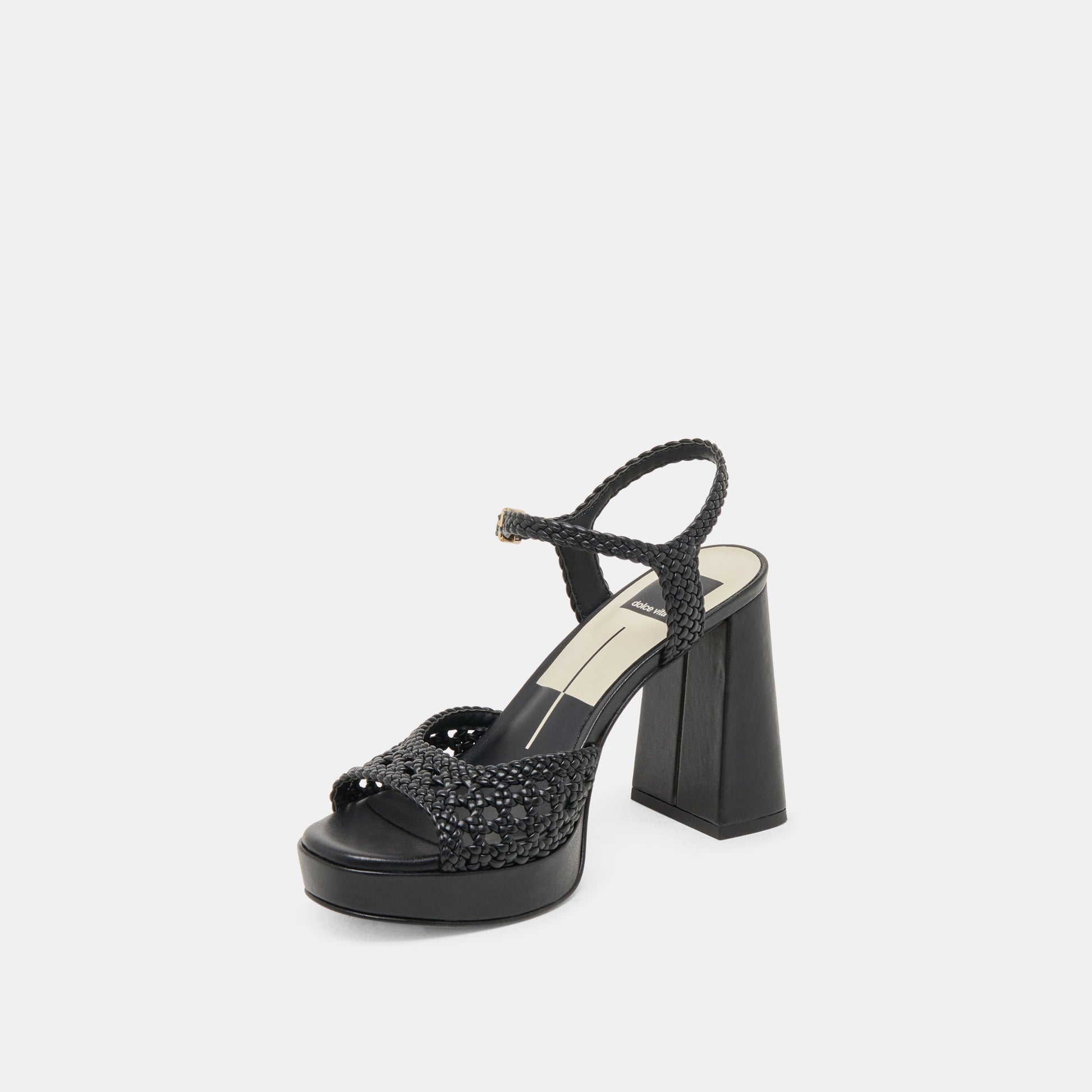 PEYTEN WIDE HEELS BLACK WOVEN STELLA
 – Dolce Vita
