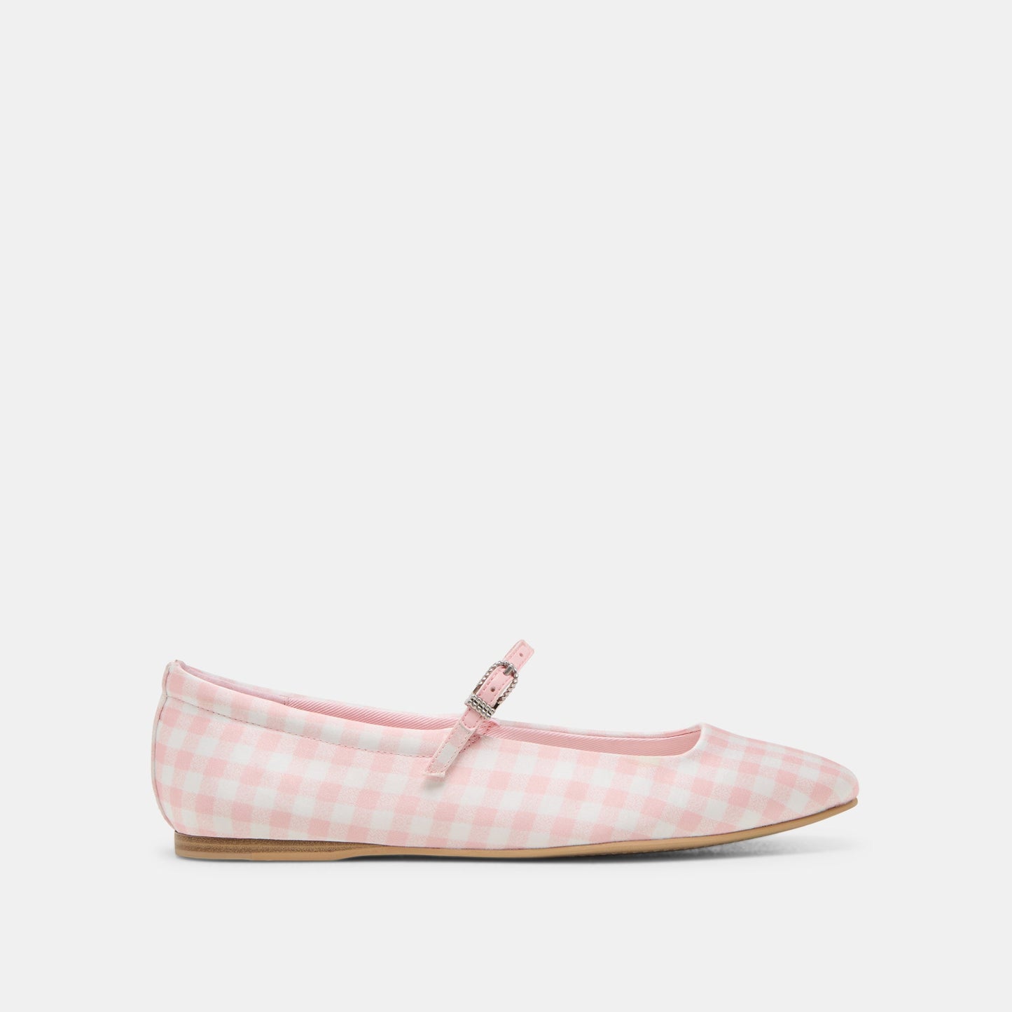 Reyes X Byrdie Golf Pink Plaid Gingham Wide Ballet Flats
