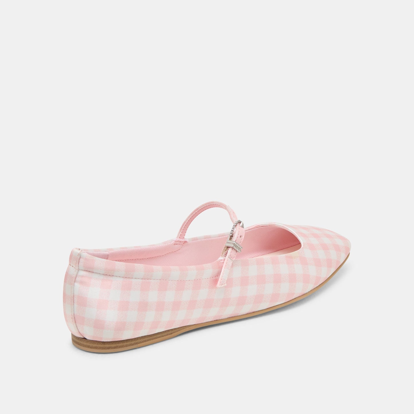 Reyes X Byrdie Golf Pink Plaid Gingham Wide Ballet Flats