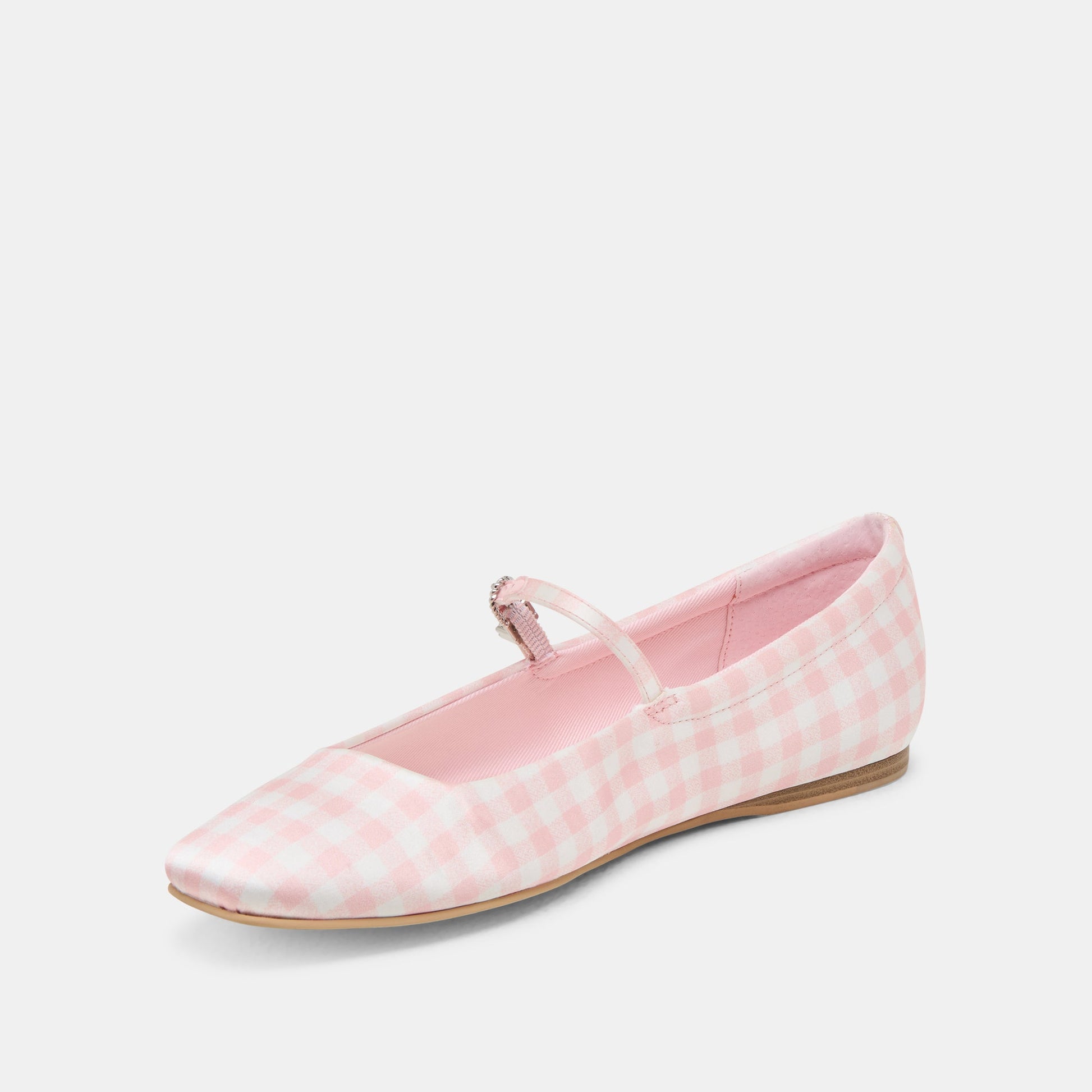 Reyes X Byrdie Golf Pink Plaid Gingham Wide Ballet Flats