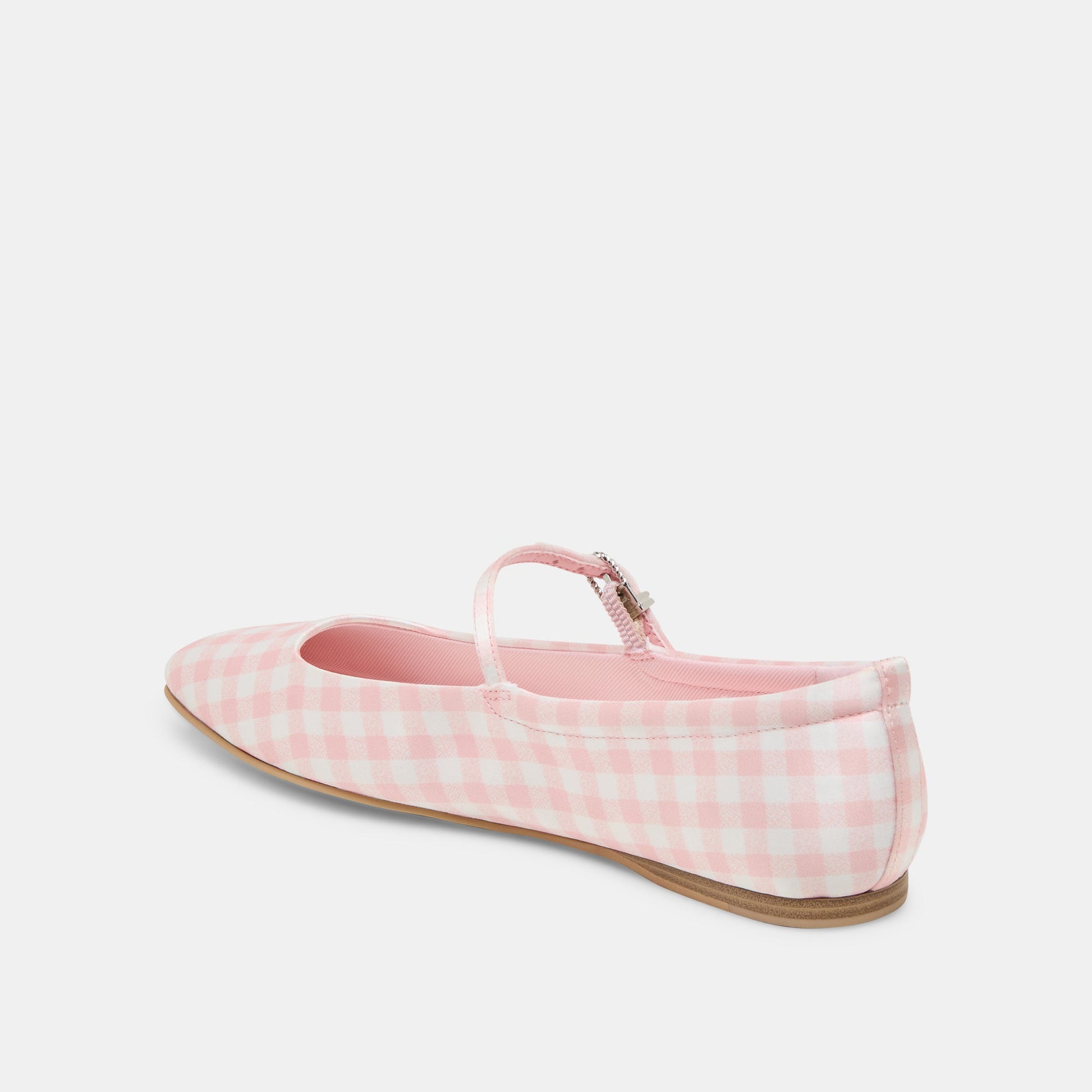 Reyes X Byrdie Golf Pink Plaid Gingham Wide Ballet Flats