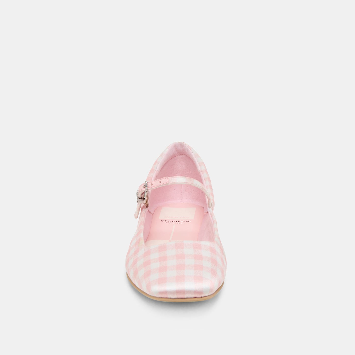 Reyes X Byrdie Golf Pink Plaid Gingham Wide Ballet Flats