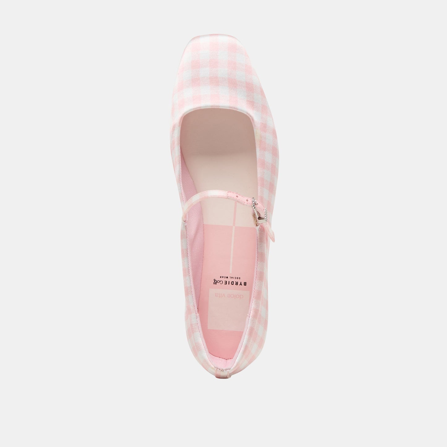 Reyes X Byrdie Golf Pink Plaid Gingham Wide Ballet Flats