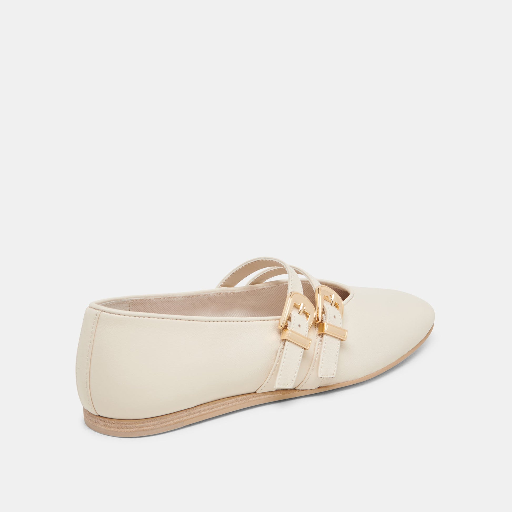 BAYLEE WIDE BALLET FLATS IVORY LEATHER
 – Dolce Vita